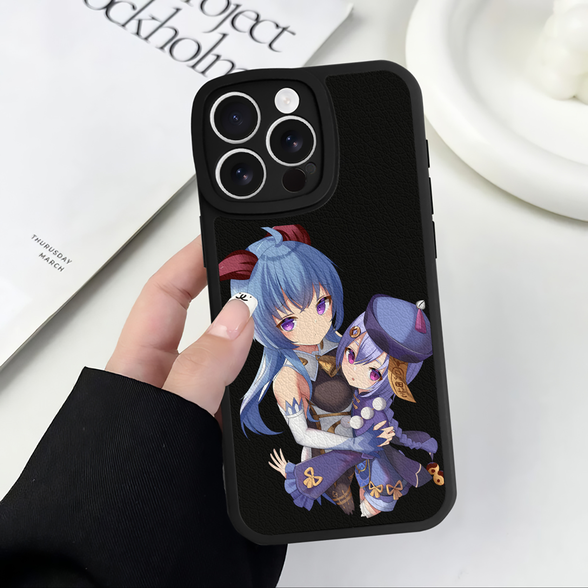 げんし神 甘雨 かんう genshin Ganyu 【iPhone 16シリーズ対応】シリコンスマホケース（レザー調） 材質：シリコン