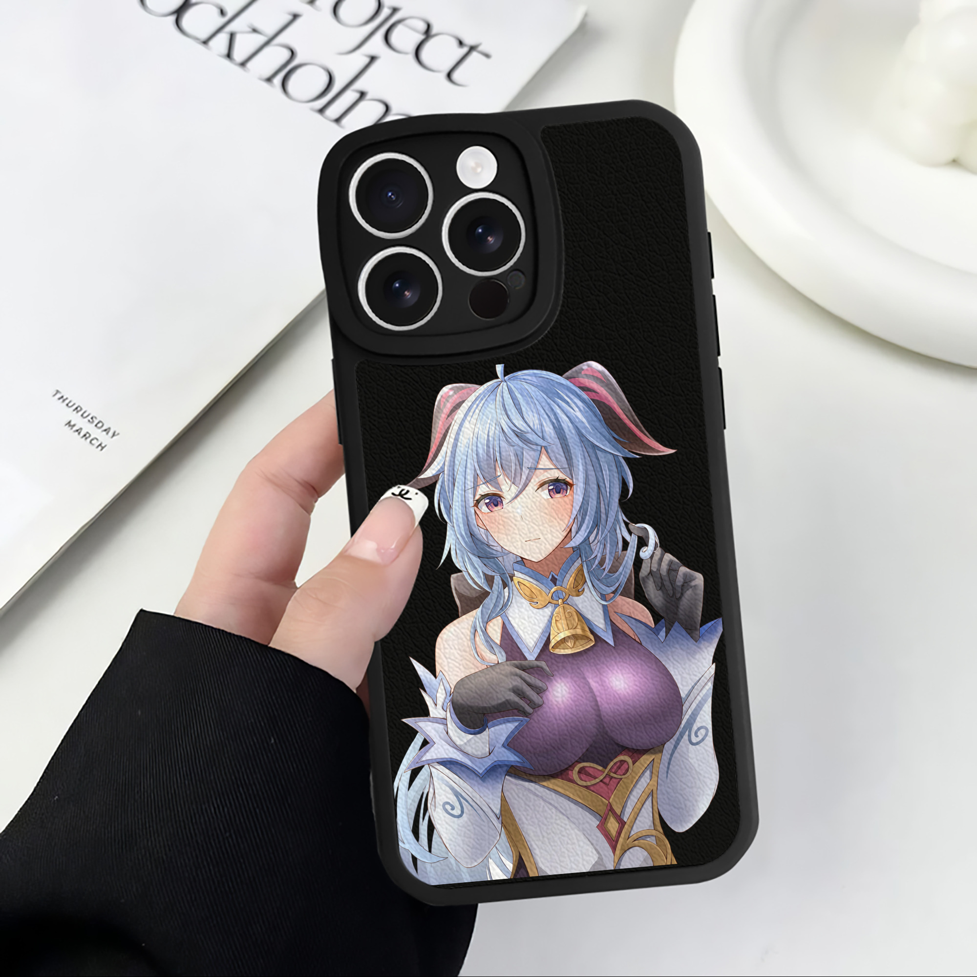 げんし神 甘雨 かんう genshin Ganyu 【iPhone 16シリーズ対応】シリコンスマホケース（レザー調） 材質：シリコン