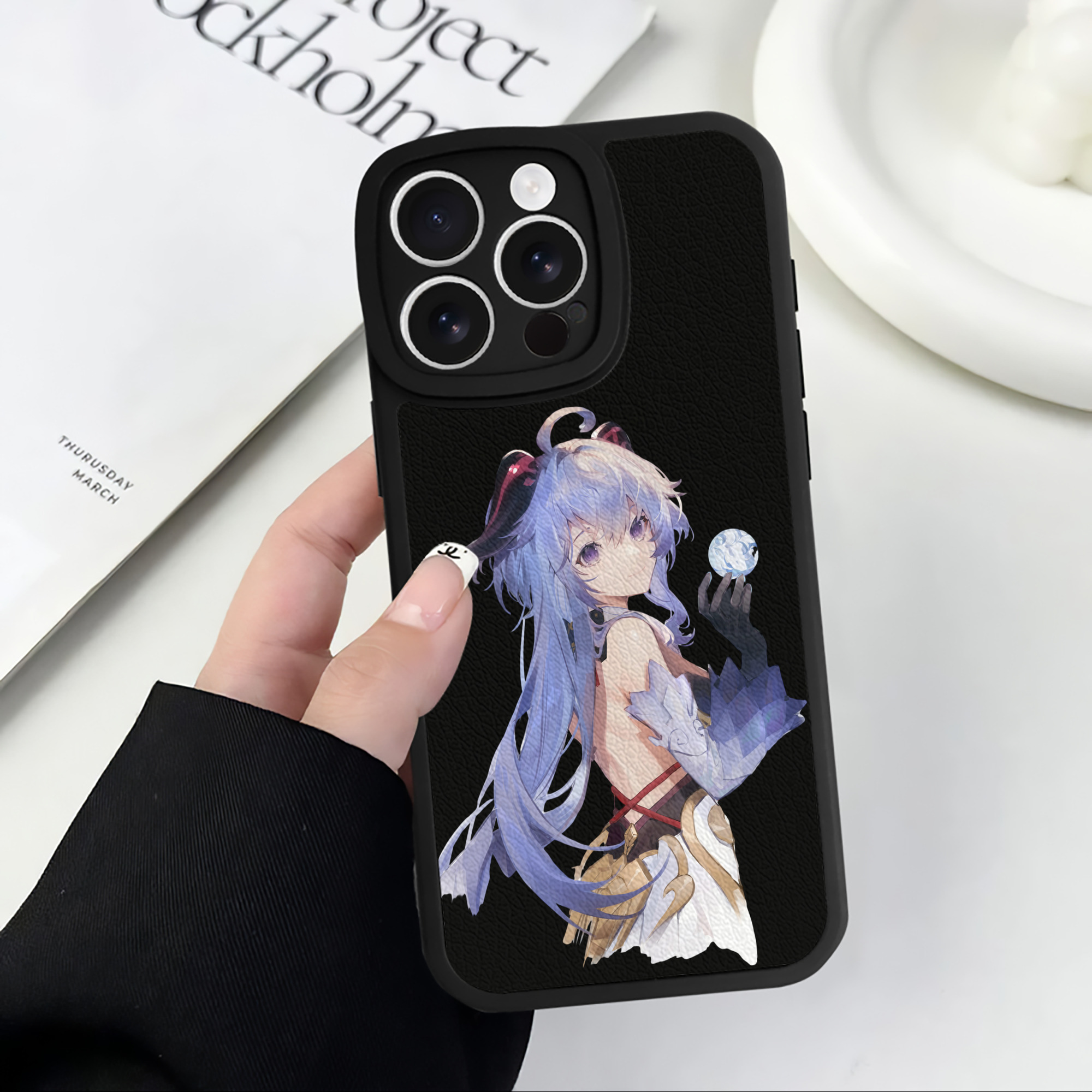 げんし神 甘雨 かんう genshin Ganyu 【iPhone 16シリーズ対応】シリコンスマホケース（レザー調） 材質：シリコン