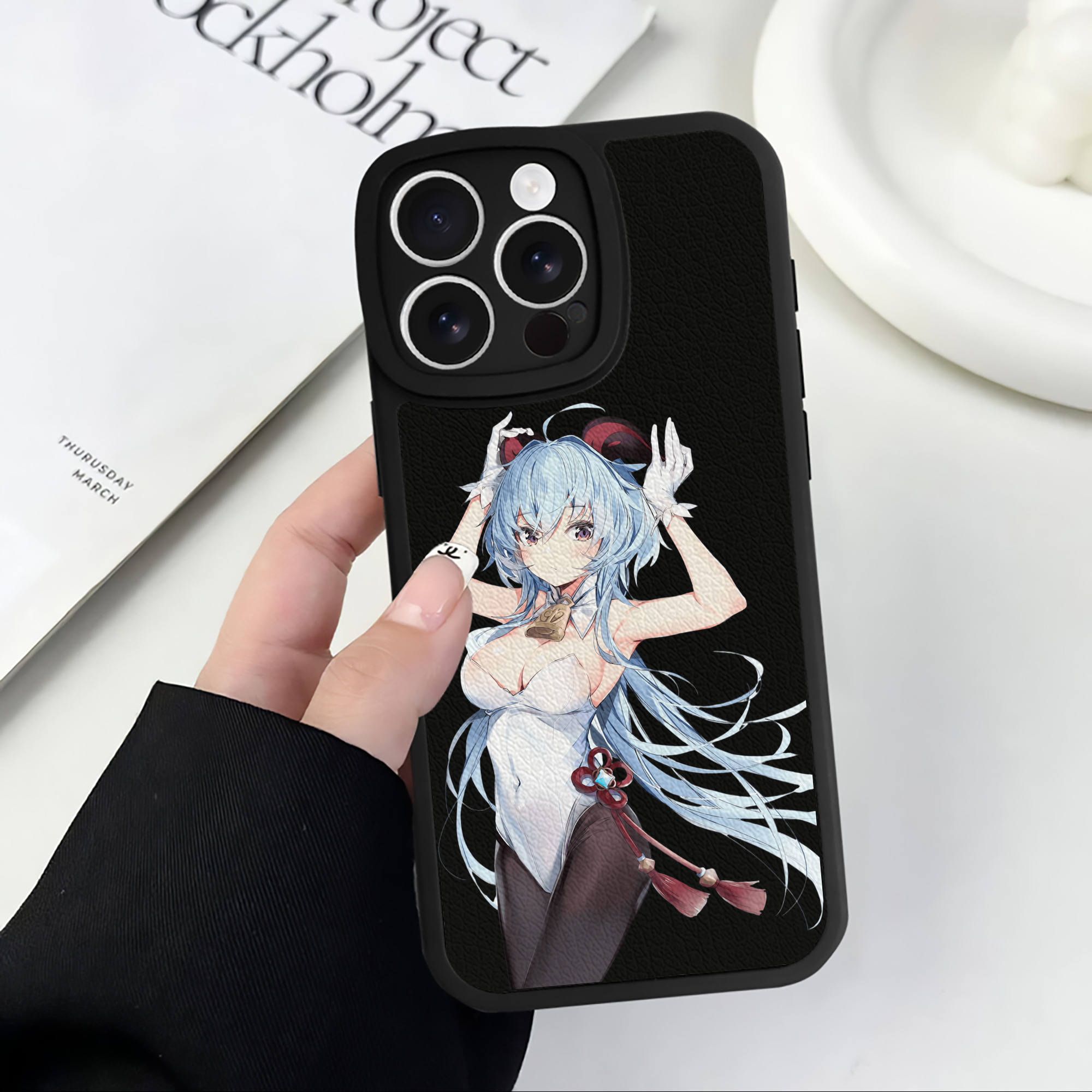 げんし神 甘雨 かんう genshin Ganyu 【iPhone 16シリーズ対応】シリコンスマホケース（レザー調） 材質：シリコン