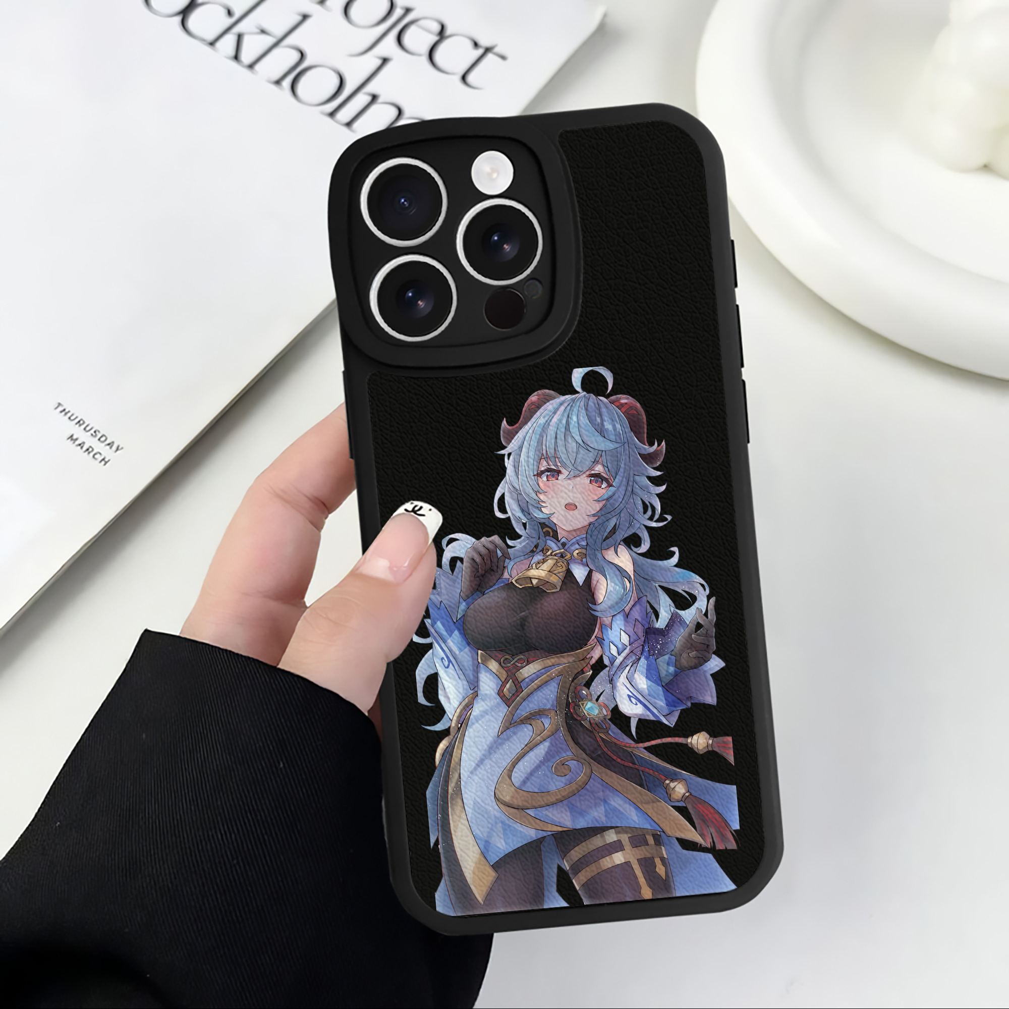 げんし神 甘雨 かんう genshin Ganyu 【iPhone 16シリーズ対応】シリコンスマホケース（レザー調） 材質：シリコン