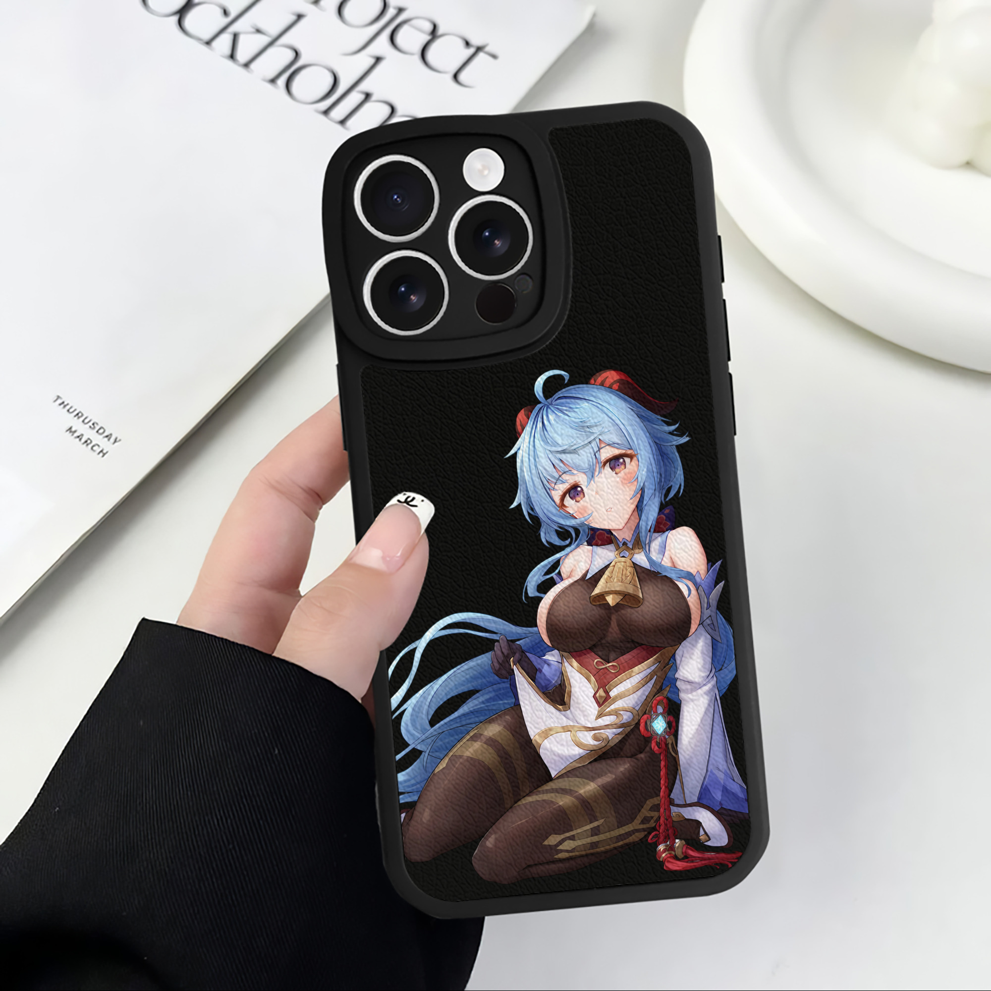 げんし神 甘雨 かんう genshin Ganyu 【iPhone 16シリーズ対応】シリコンスマホケース（レザー調） 材質：シリコン