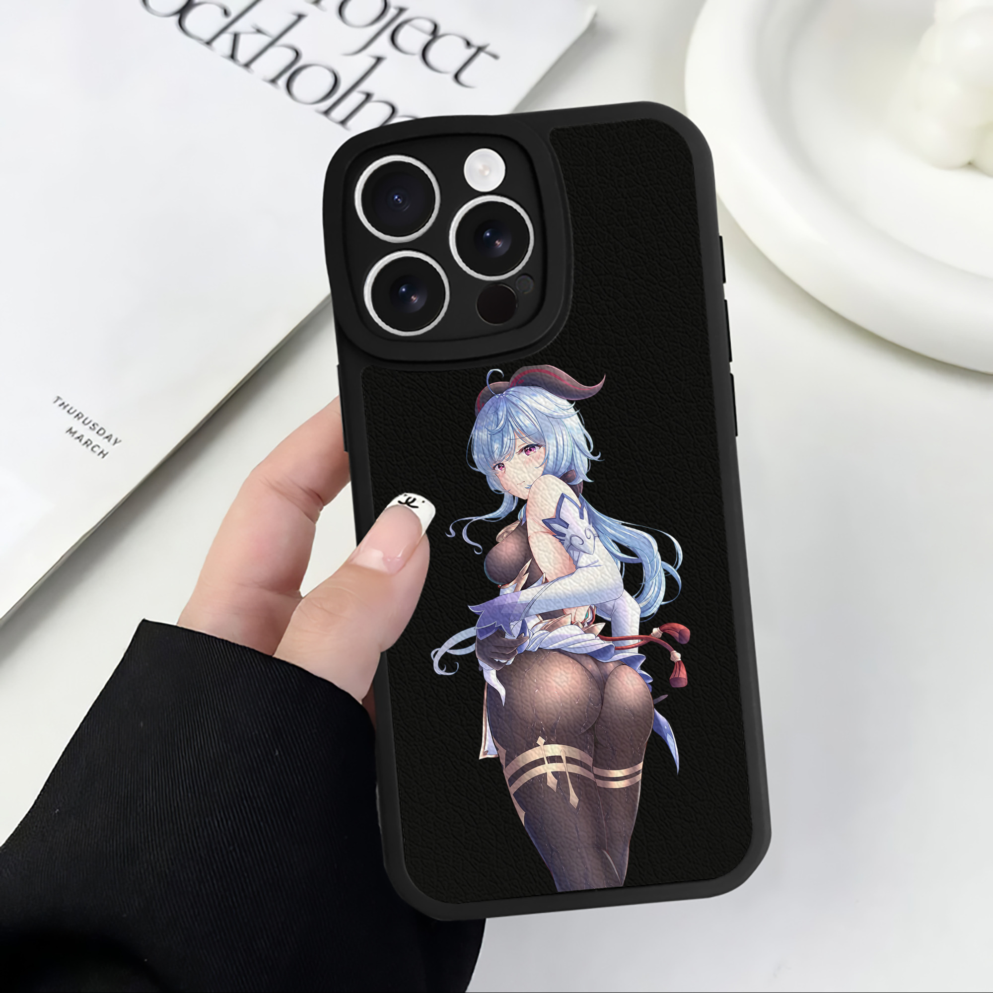 げんし神 甘雨 かんう genshin Ganyu 【iPhone 16シリーズ対応】シリコンスマホケース（レザー調） 材質：シリコン