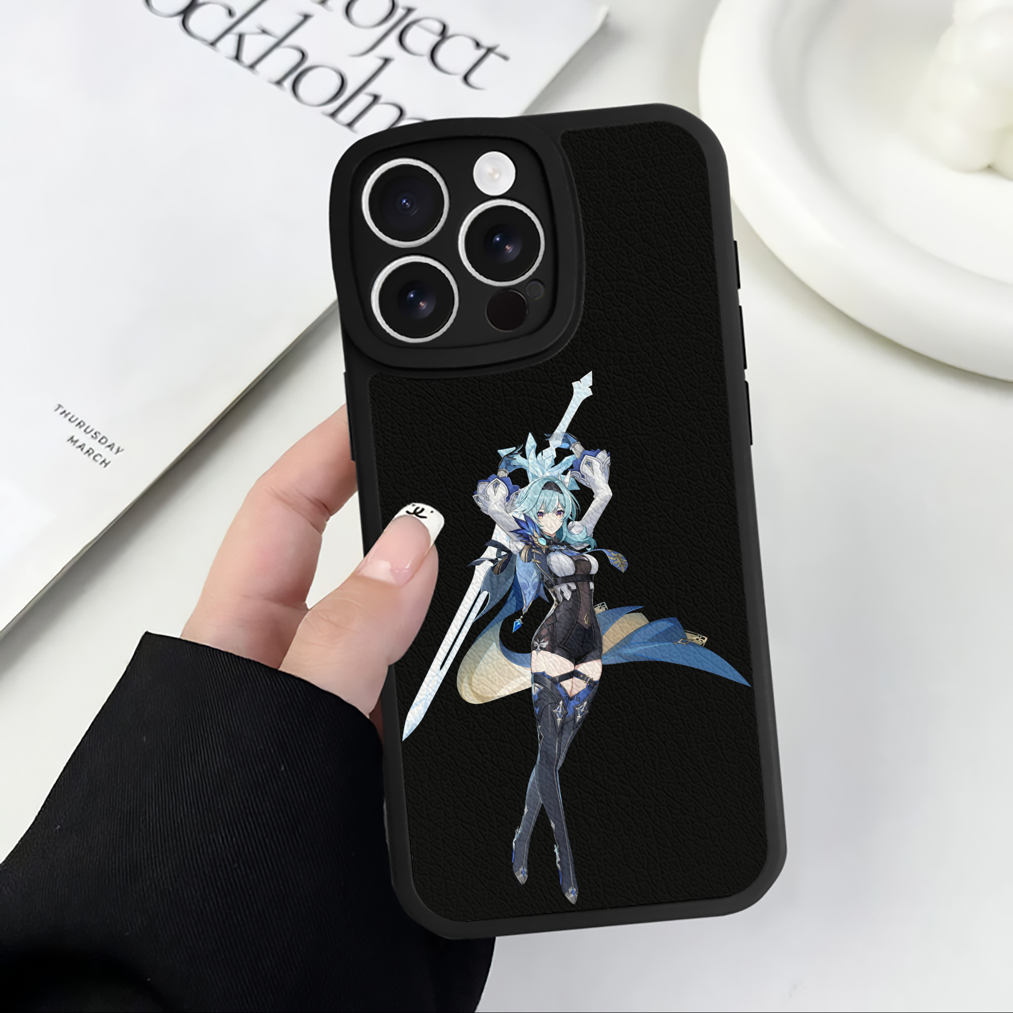 げんし神 优菈 ゆうら genshin Yūra 【iPhone 16シリーズ対応】シリコンスマホケース（レザー調） 材質：シリコン