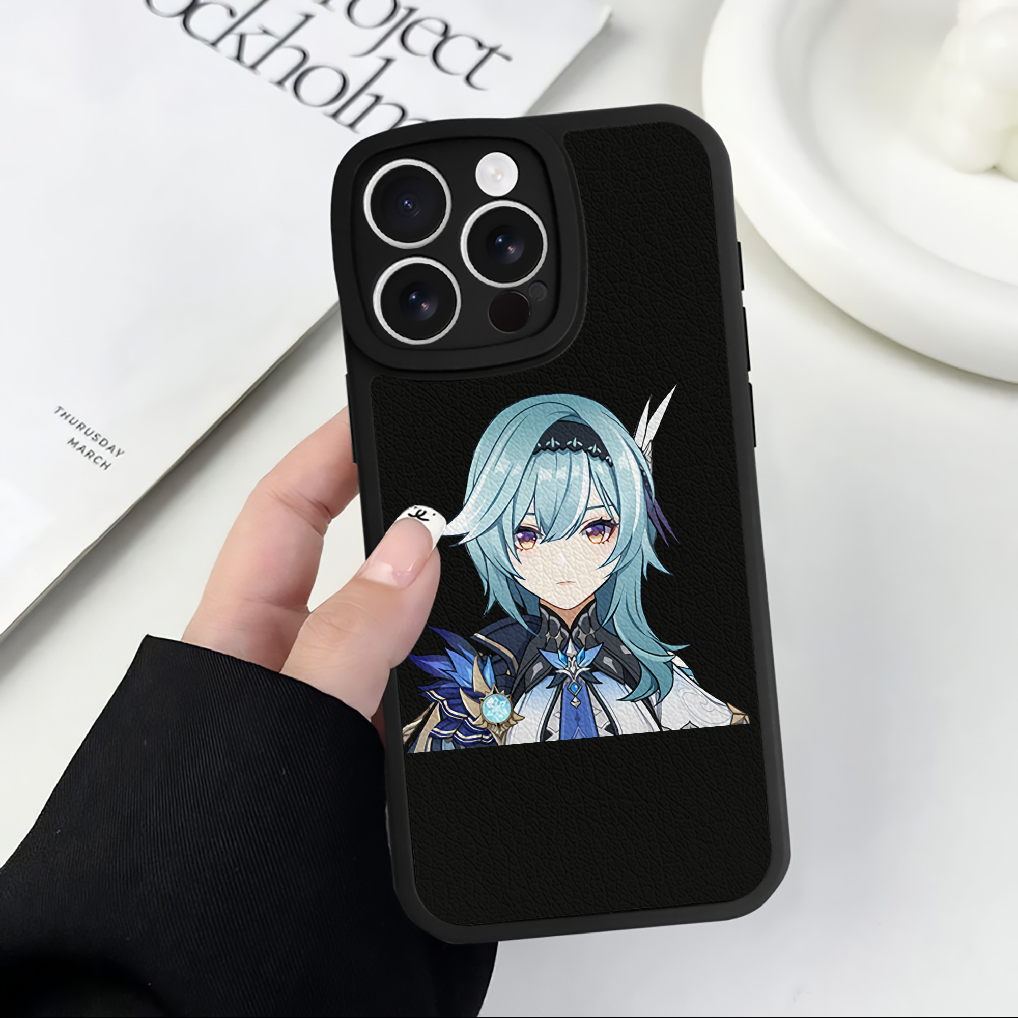 げんし神 优菈 ゆうら genshin Yūra 【iPhone 16シリーズ対応】シリコンスマホケース（レザー調） 材質：シリコン