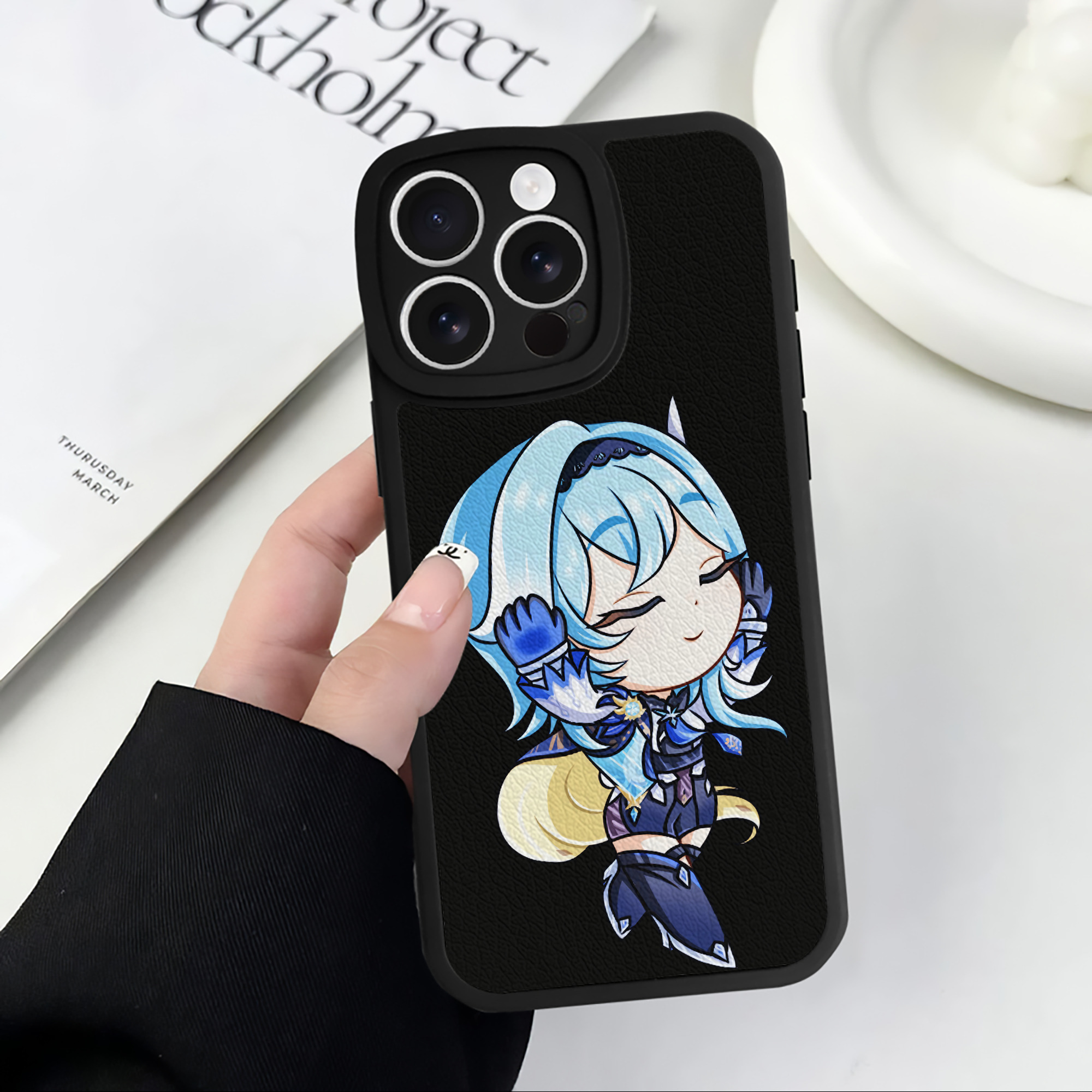 げんし神 优菈 ゆうら genshin Yūra 【iPhone 16シリーズ対応】シリコンスマホケース（レザー調） 材質：シリコン