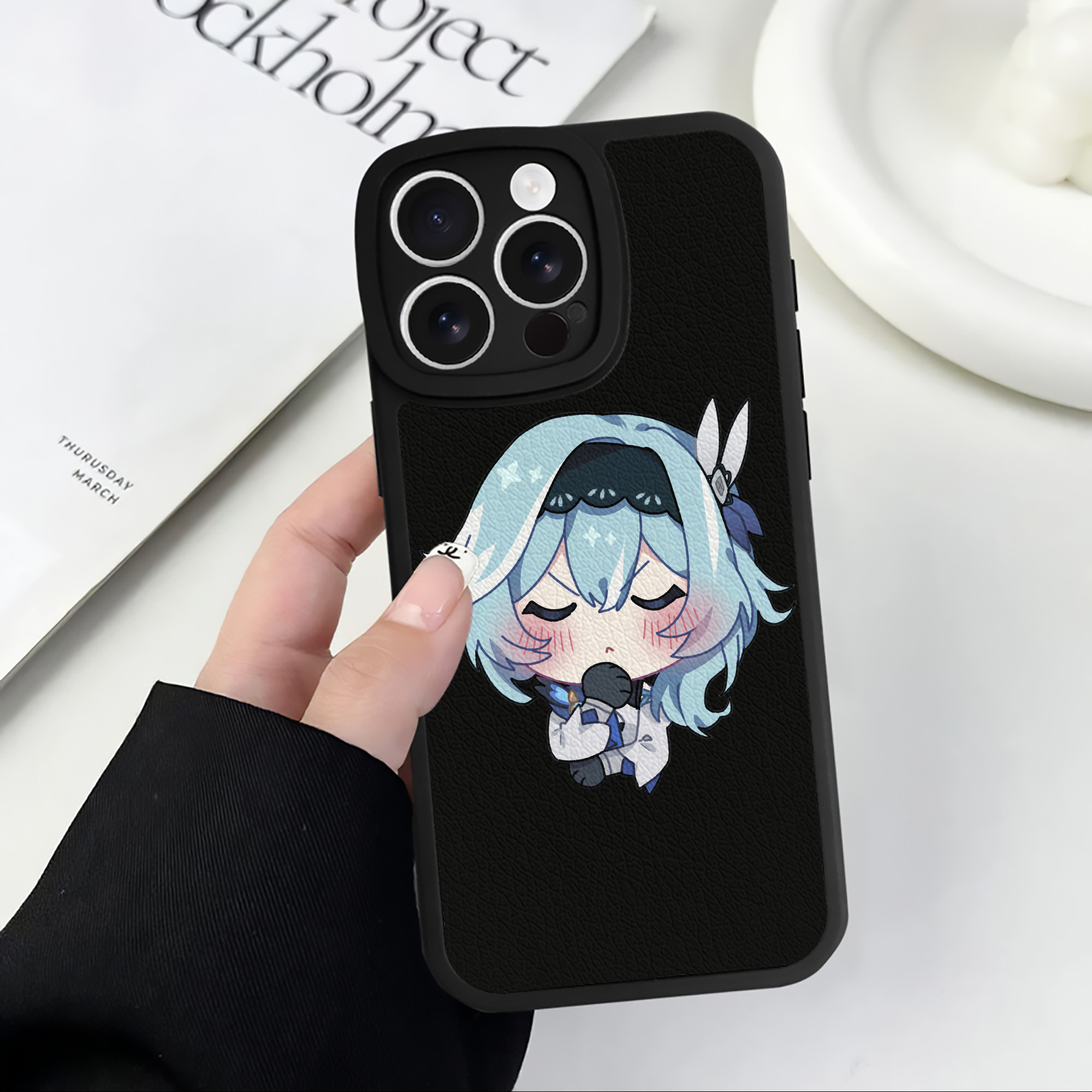 げんし神 优菈 ゆうら genshin Yūra 【iPhone 16シリーズ対応】シリコンスマホケース（レザー調） 材質：シリコン