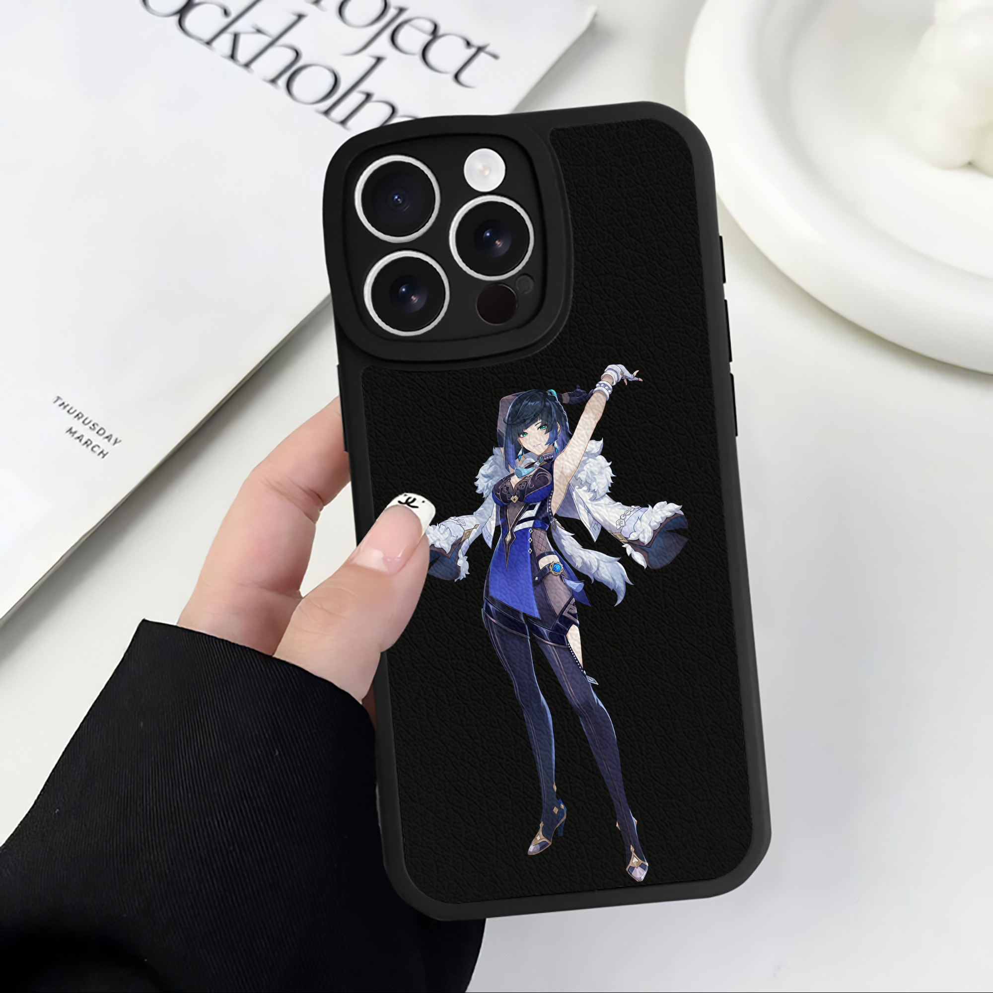 げんし神 夜兰 やらん genshin Yaran 【iPhone 16シリーズ対応】シリコンスマホケース（レザー調） 材質：シリコン