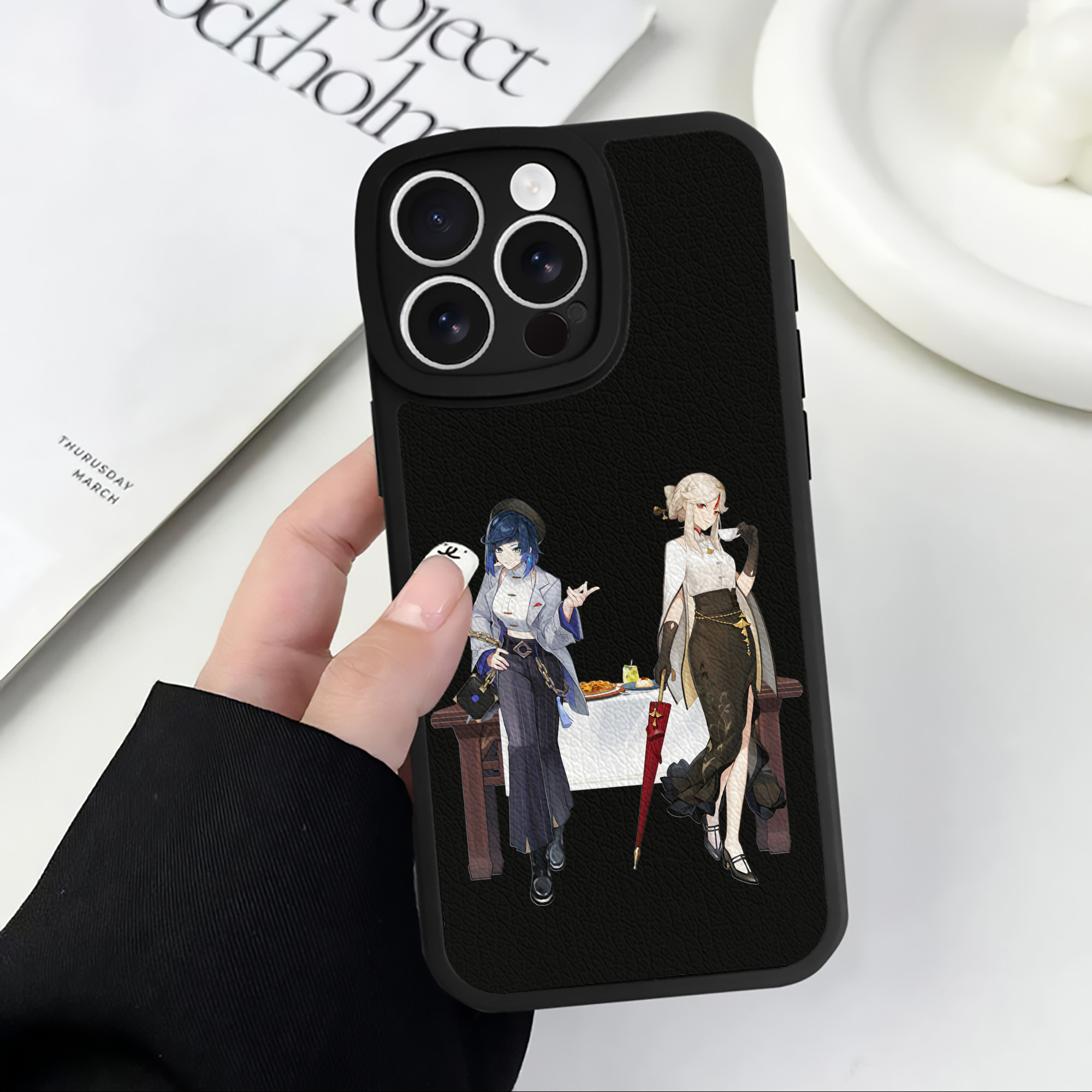 げんし神 夜兰 やらん genshin Yaran 【iPhone 16シリーズ対応】シリコンスマホケース（レザー調） 材質：シリコン