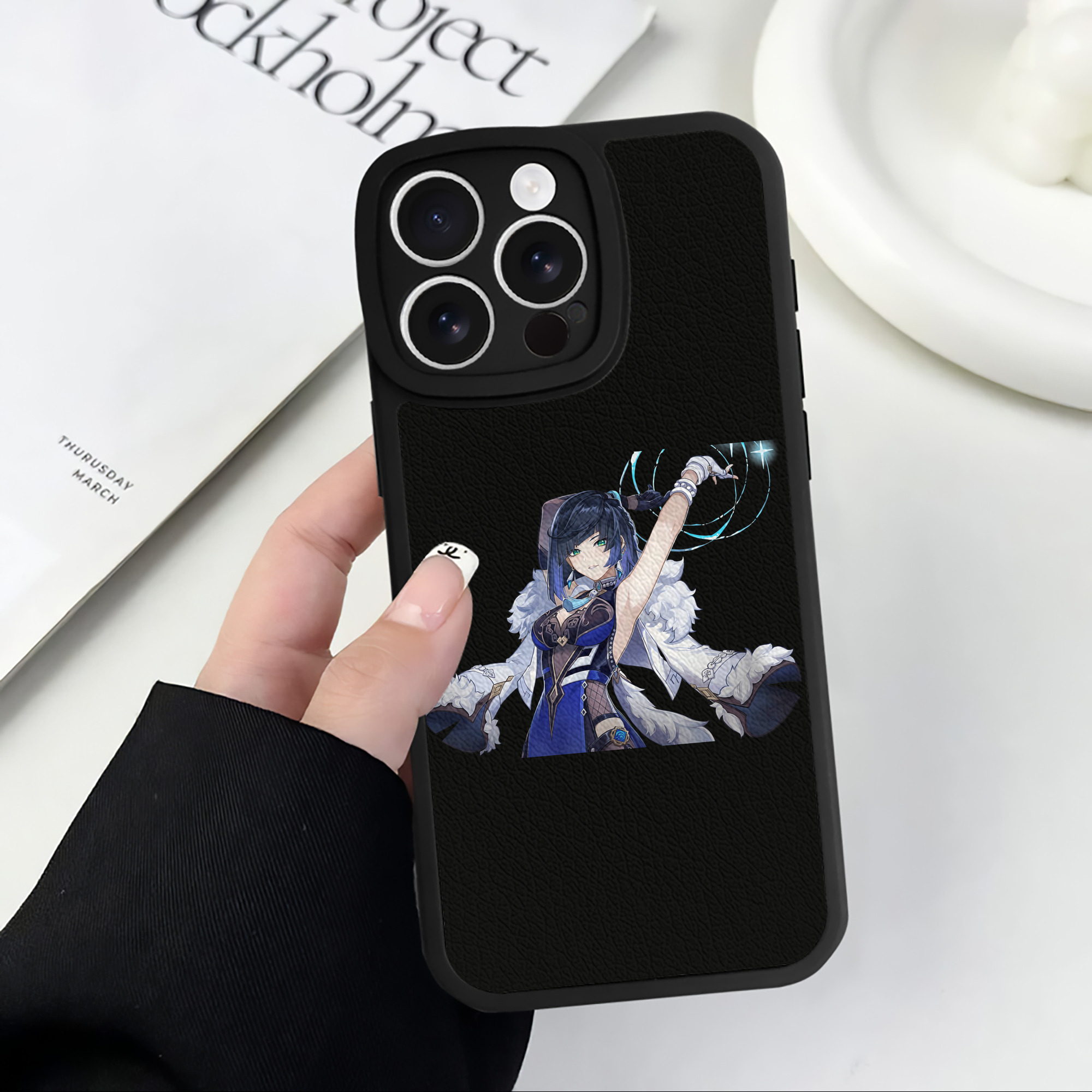 げんし神 夜兰 やらん genshin Yaran 【iPhone 16シリーズ対応】シリコンスマホケース（レザー調） 材質：シリコン