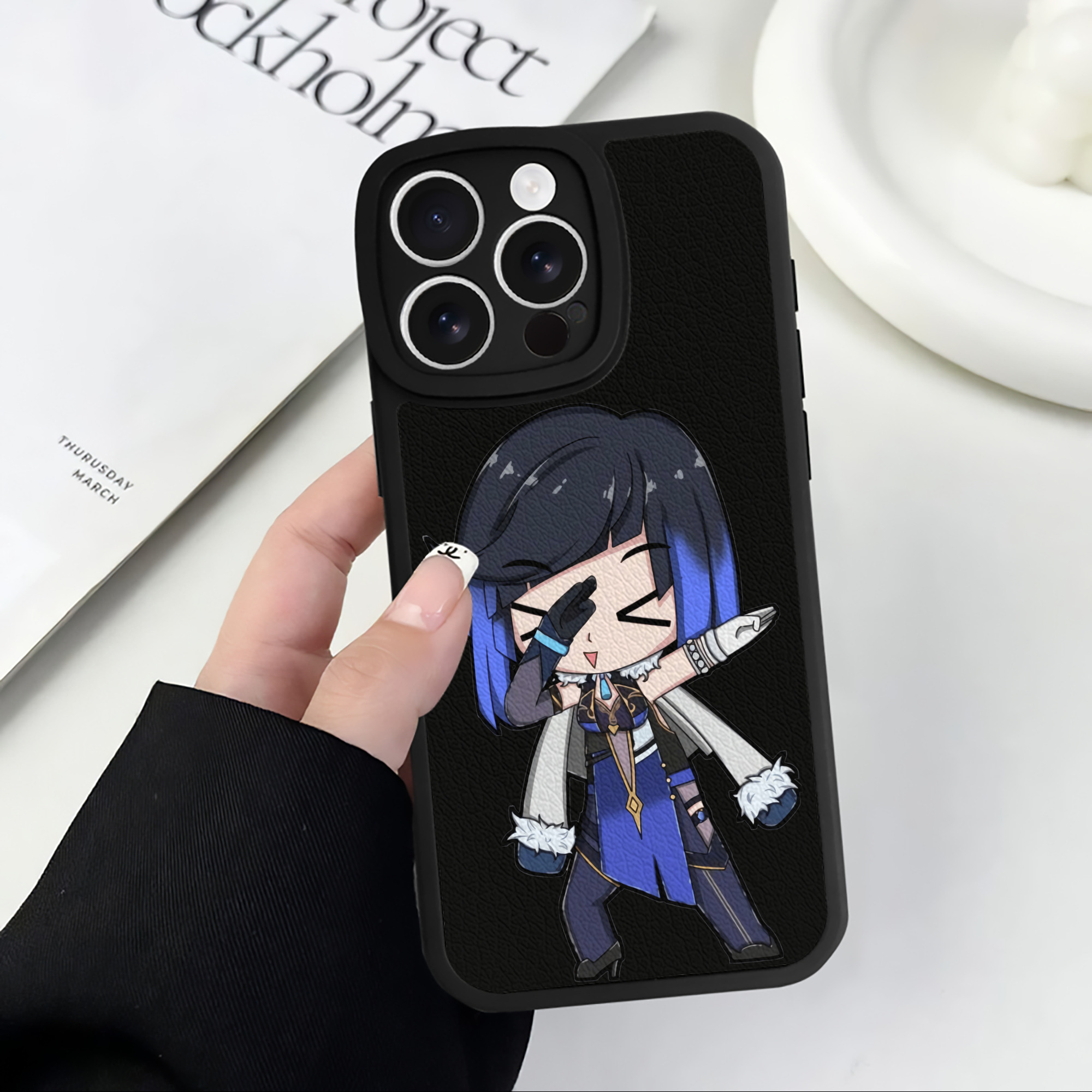 げんし神 夜兰 やらん genshin Yaran 【iPhone 16シリーズ対応】シリコンスマホケース（レザー調） 材質：シリコン