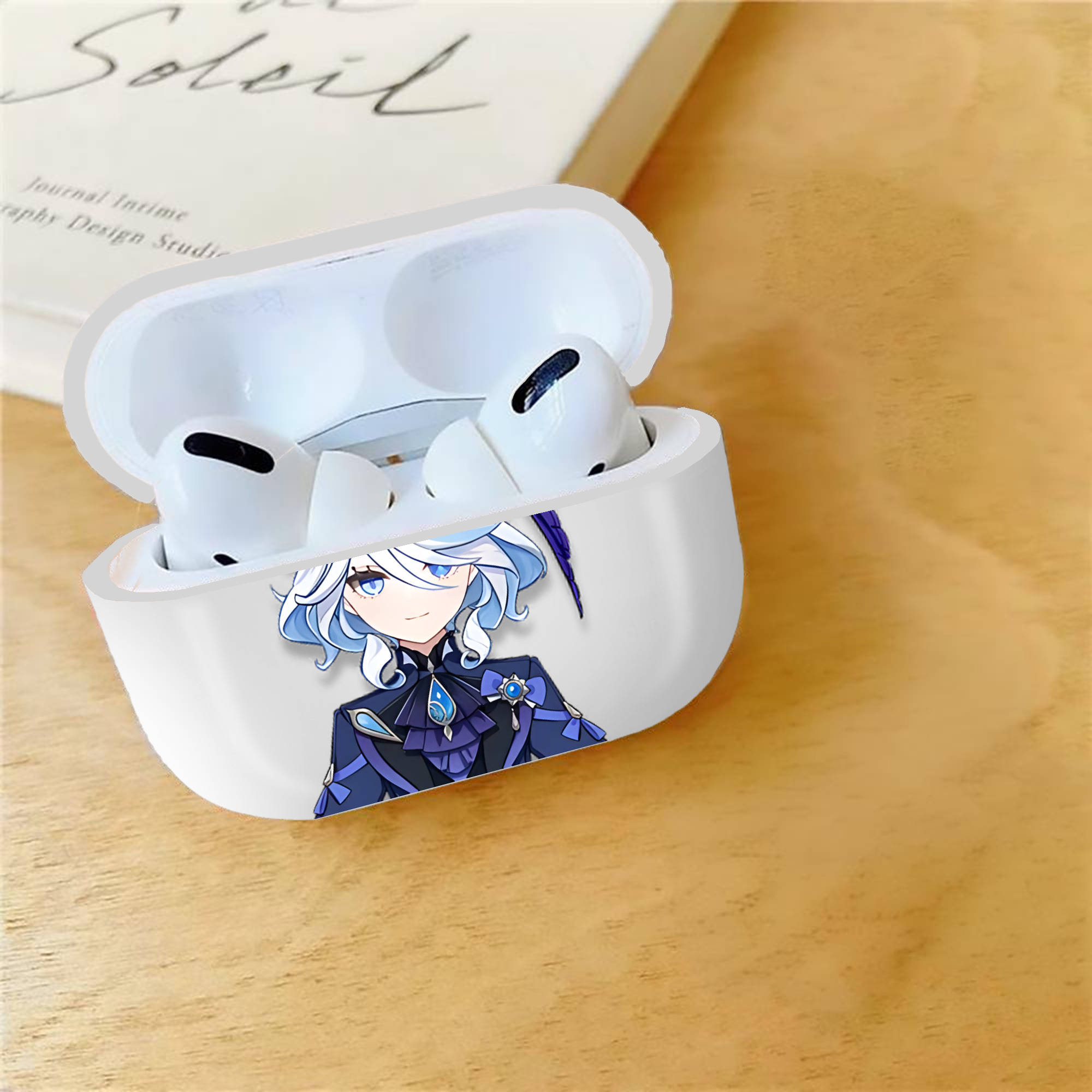 げんし神 フリーナ genshin Furina 【AirPods Pro用】ハードシェル保護ケース 耐衝撃・防指紋・カラビナ付き商品仕様