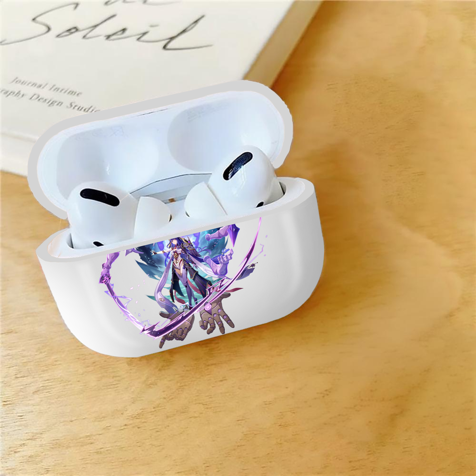 げんし神 雷電将軍 らいでんしょうぐん genshin Raiden Shogun 【AirPods Pro用】ハードシェル保護ケース 耐衝撃・防指紋・カラビナ付き商品仕様