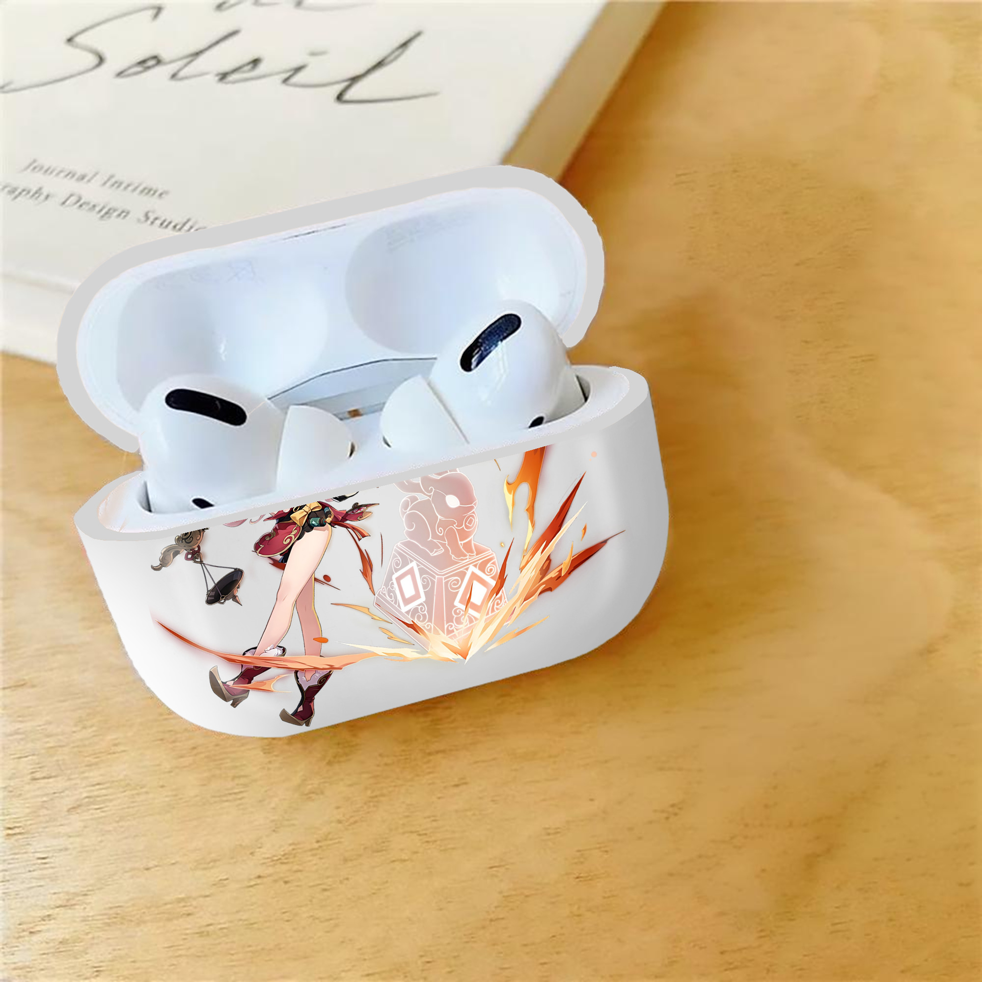 げんし神 ヤンフェイ genshin Yanfei 【AirPods Pro用】ハードシェル保護ケース 耐衝撃・防指紋・カラビナ付き商品仕様