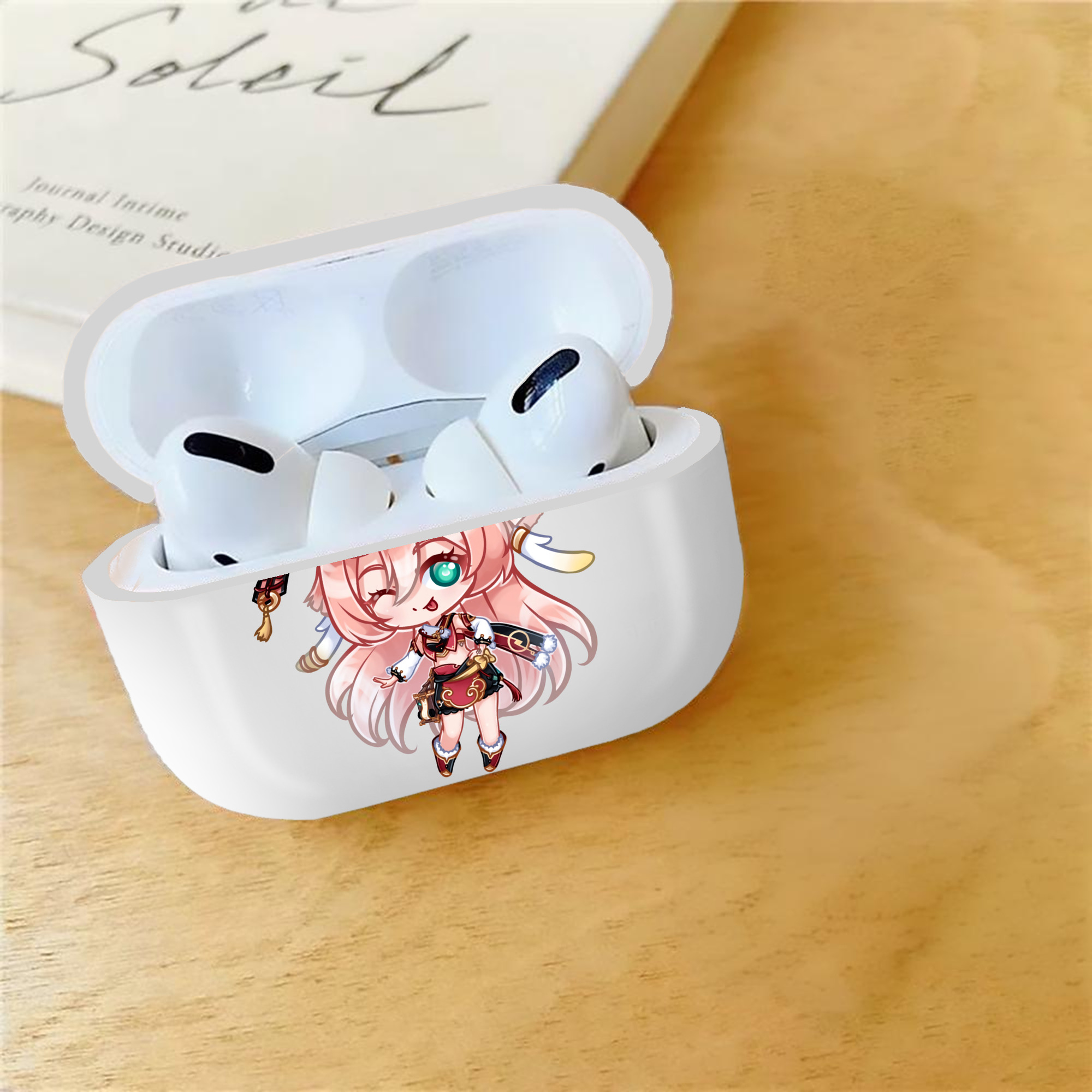 げんし神 ヤンフェイ genshin Yanfei 【AirPods Pro用】ハードシェル保護ケース 耐衝撃・防指紋・カラビナ付き商品仕様