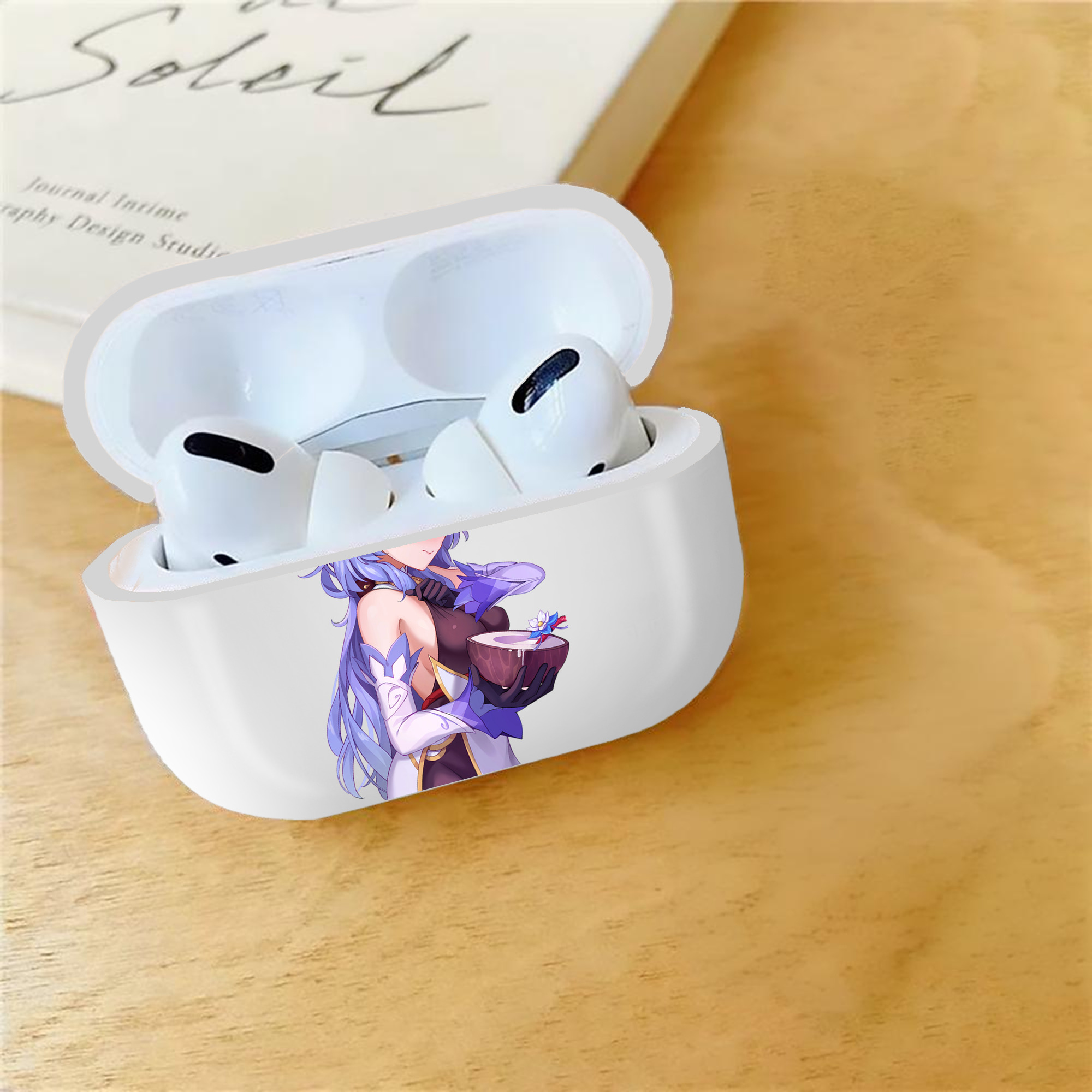 げんし神 甘雨 かんう genshin Ganyu 【AirPods Pro用】ハードシェル保護ケース 耐衝撃・防指紋・カラビナ付き商品仕様