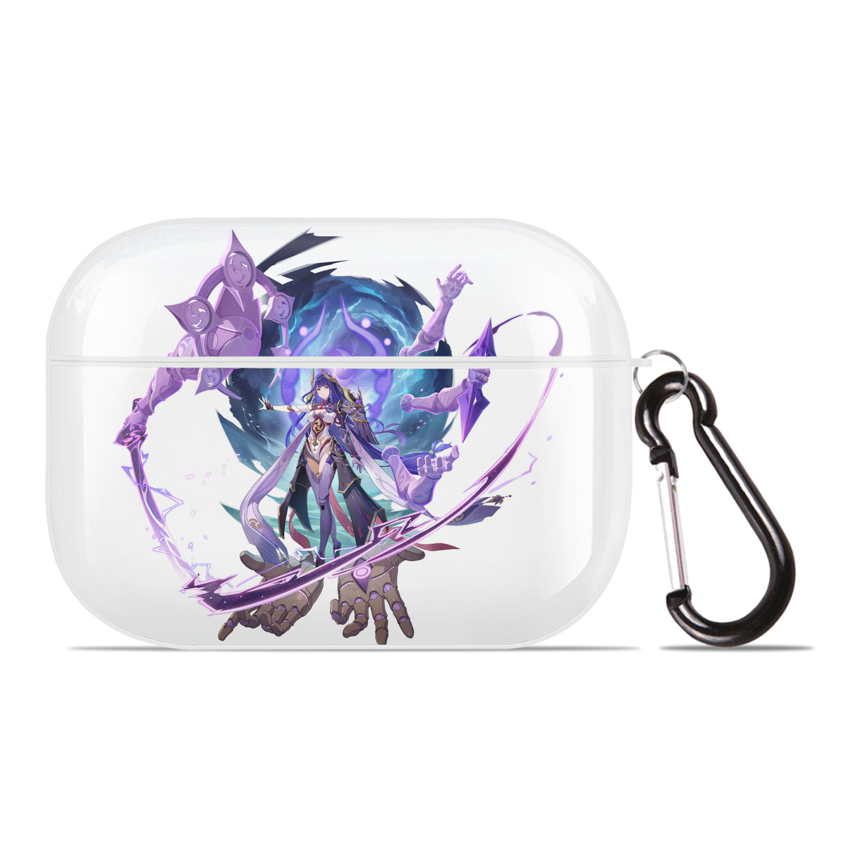 げんし神 雷電将軍 らいでんしょうぐん genshin Raiden Shogun 【AirPods Pro用】ハードシェル保護ケース 耐衝撃・防指紋・カラビナ付き商品仕様