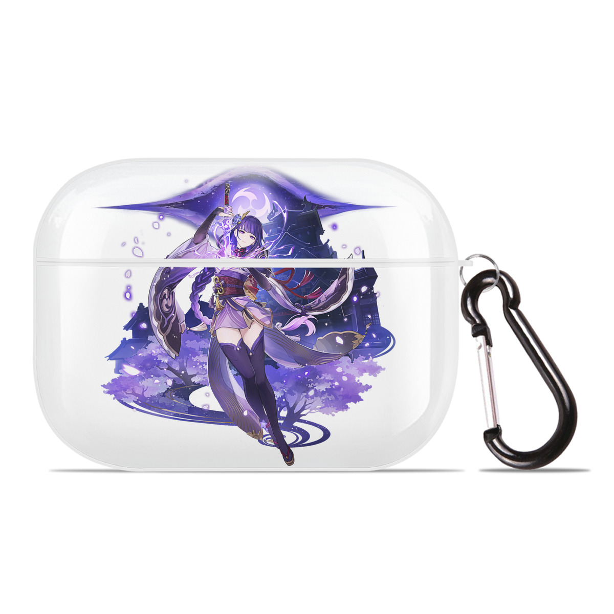 げんし神 雷電将軍 らいでんしょうぐん genshin Raiden Shogun 【AirPods Pro用】ハードシェル保護ケース 耐衝撃・防指紋・カラビナ付き商品仕様