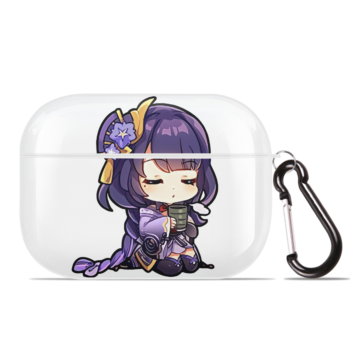 げんし神 雷電将軍 らいでんしょうぐん genshin Raiden Shogun 【AirPods Pro用】ハードシェル保護ケース 耐衝撃・防指紋・カラビナ付き商品仕様