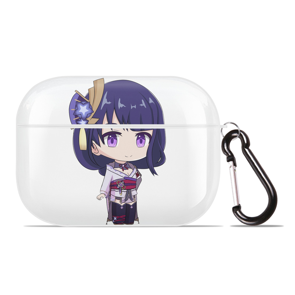 げんし神 雷電将軍 らいでんしょうぐん genshin Raiden Shogun 【AirPods Pro用】ハードシェル保護ケース 耐衝撃・防指紋・カラビナ付き商品仕様