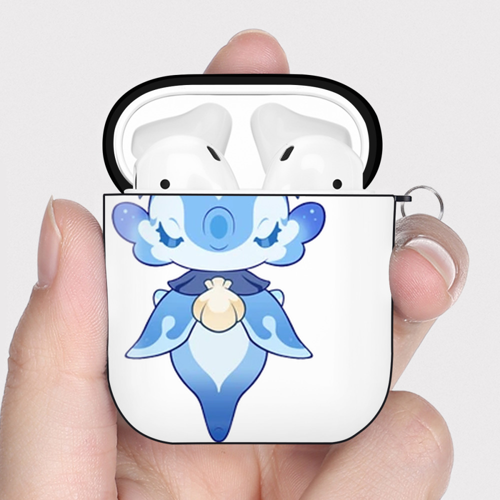 げんし神 フリーナ genshin Furina AirPods 第2世代保護ケース ハードシェル ブラック 耐衝撃・防指紋・カラビナ付き