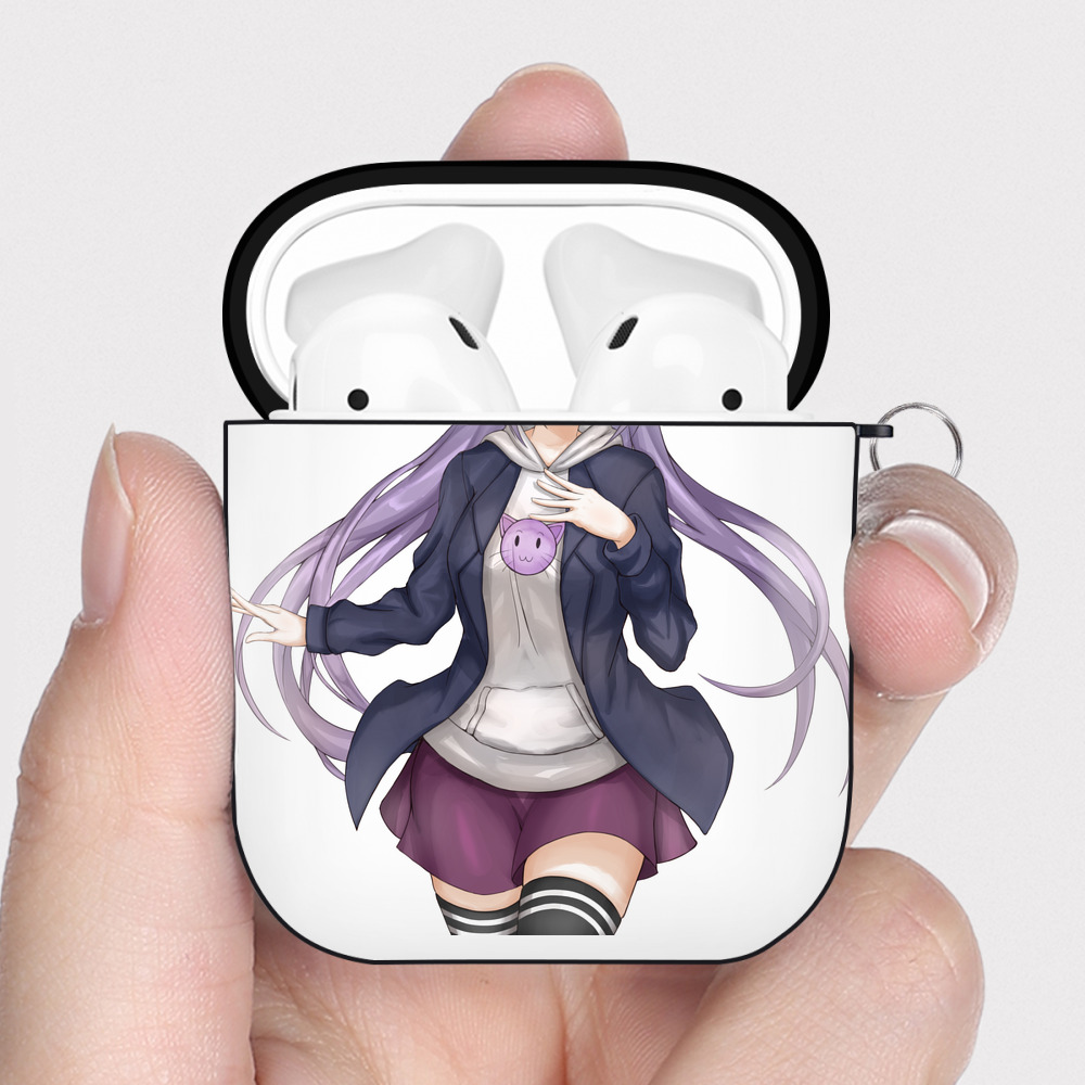 げんし神 刻晴 こくせい genshin Kokusei AirPods 第2世代保護ケース ハードシェル ブラック 耐衝撃・防指紋・カラビナ付き