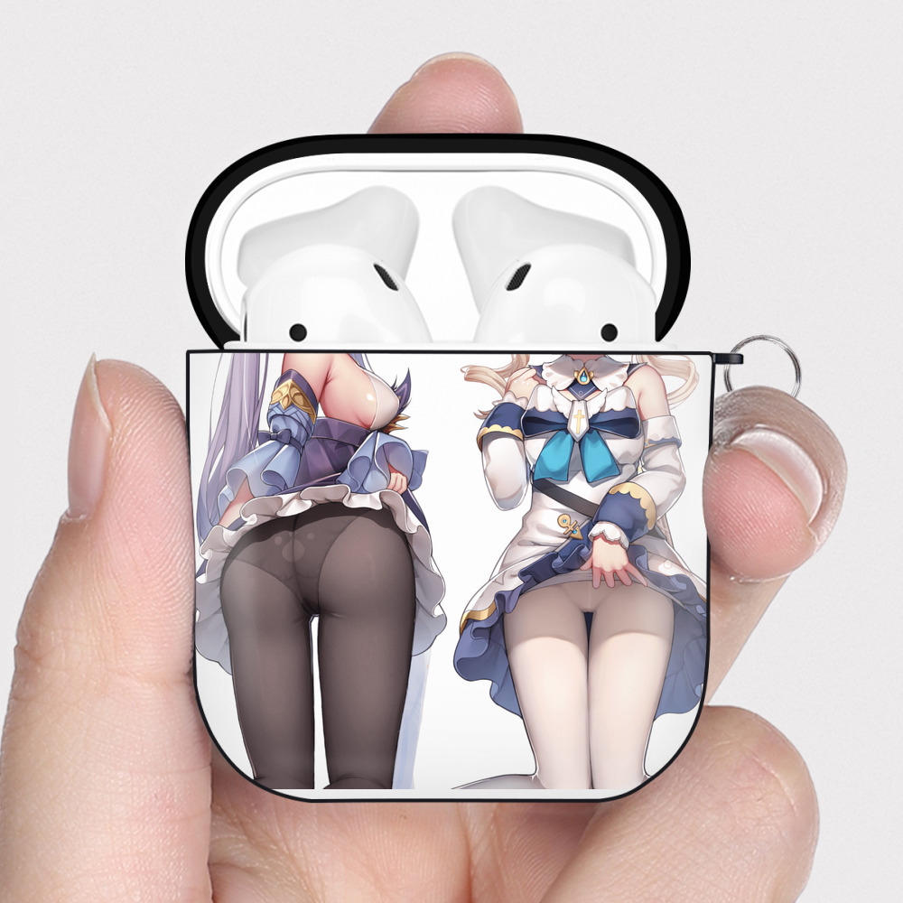 げんし神 刻晴 こくせい genshin Kokusei AirPods 第2世代保護ケース ハードシェル ブラック 耐衝撃・防指紋・カラビナ付き