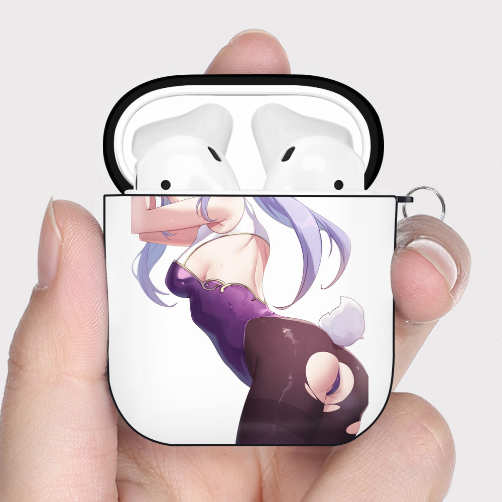 げんし神 刻晴 こくせい genshin Kokusei AirPods 第2世代保護ケース ハードシェル ブラック 耐衝撃・防指紋・カラビナ付き