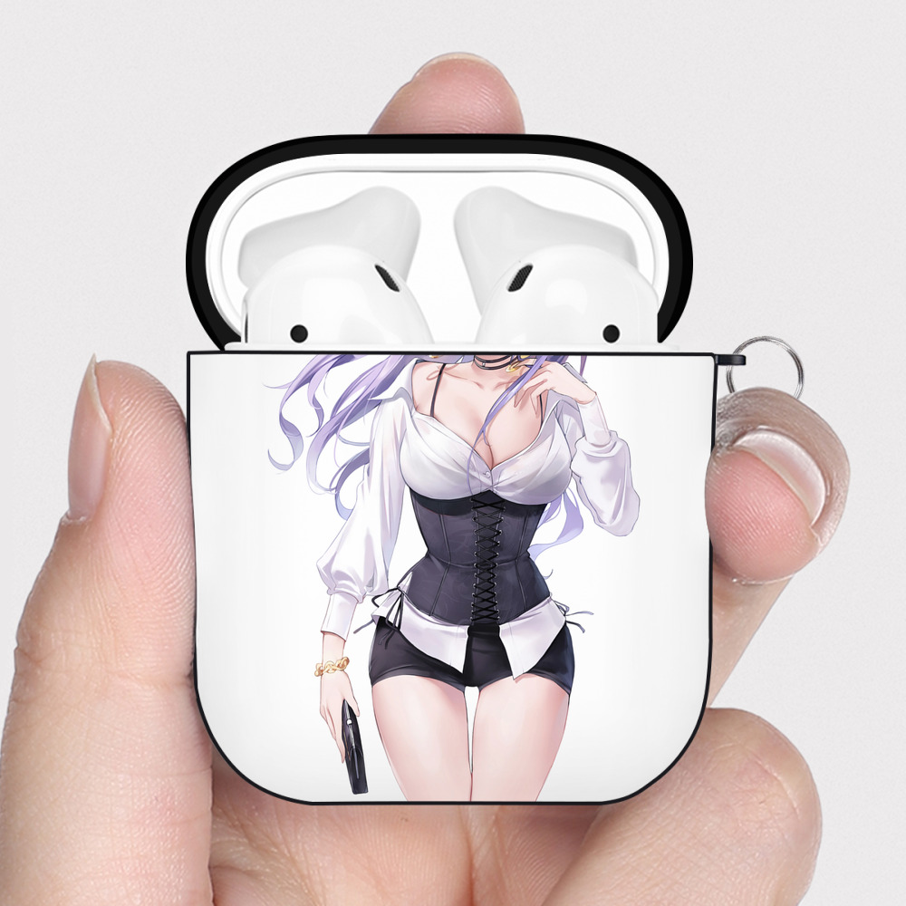 げんし神 刻晴 こくせい genshin Kokusei AirPods 第2世代保護ケース ハードシェル ブラック 耐衝撃・防指紋・カラビナ付き