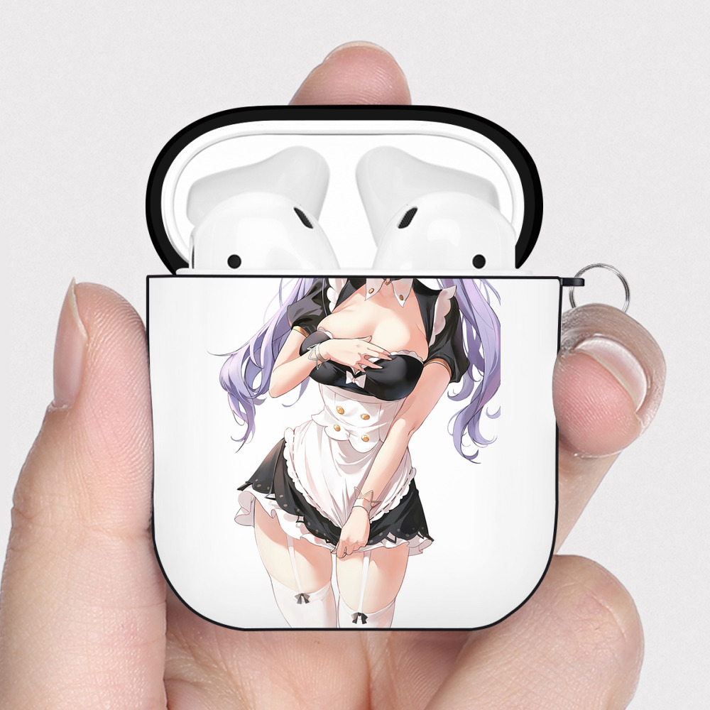 げんし神 刻晴 こくせい genshin Kokusei AirPods 第2世代保護ケース ハードシェル ブラック 耐衝撃・防指紋・カラビナ付き