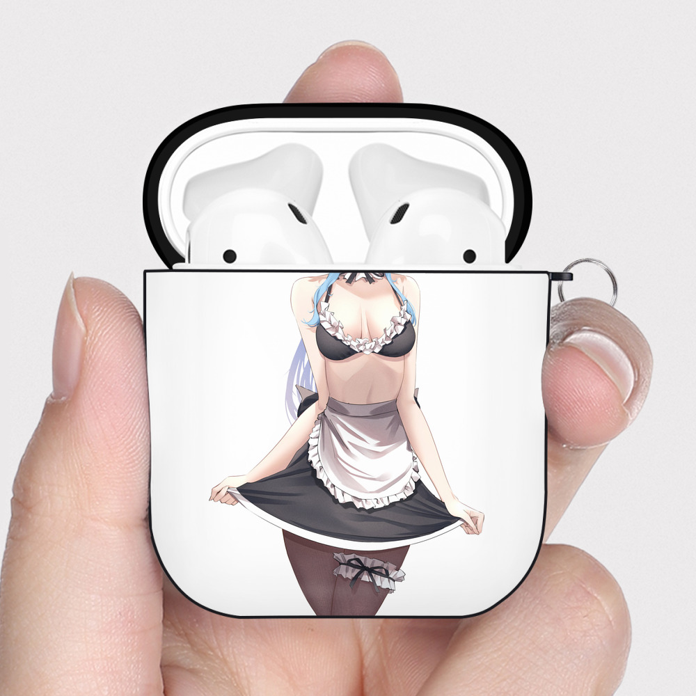 げんし神 甘雨 かんう genshin Ganyu AirPods 第2世代保護ケース ハードシェル ブラック 耐衝撃・防指紋・カラビナ付き
