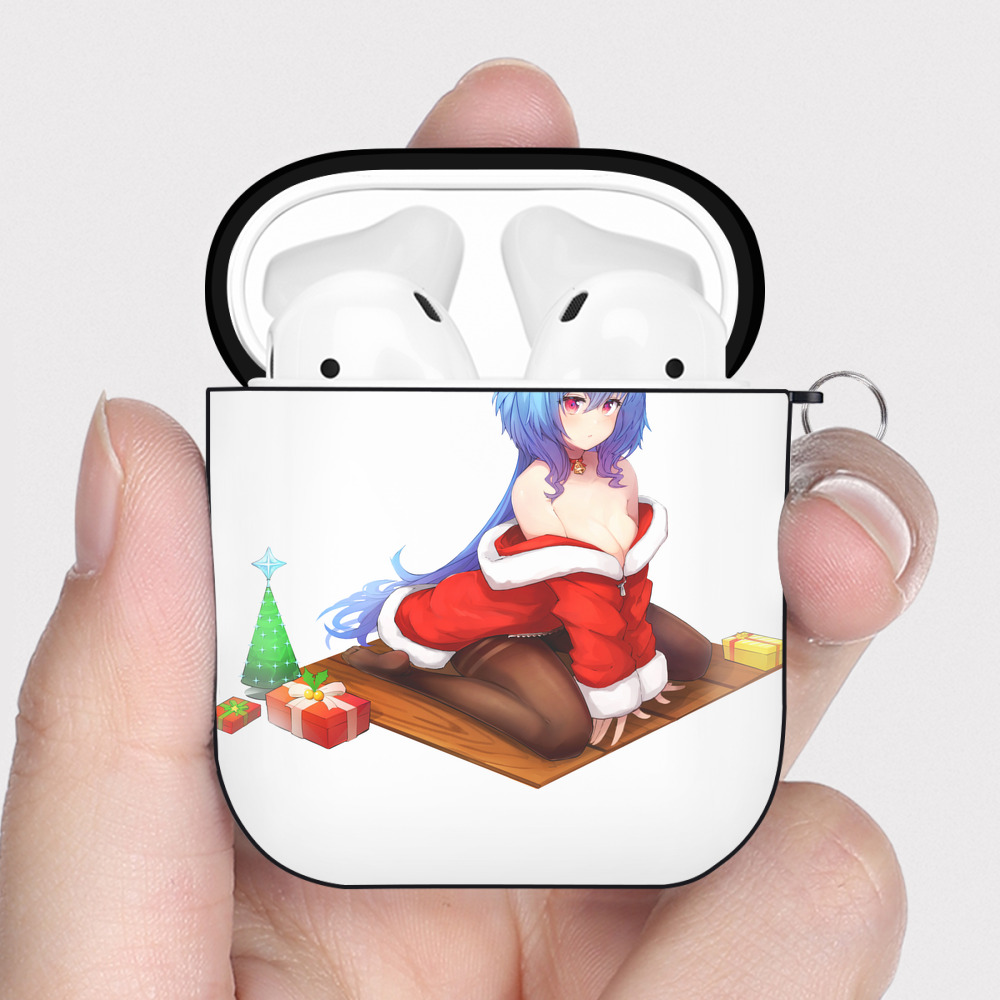 げんし神 甘雨 かんう genshin Ganyu AirPods 第2世代保護ケース ハードシェル ブラック 耐衝撃・防指紋・カラビナ付き