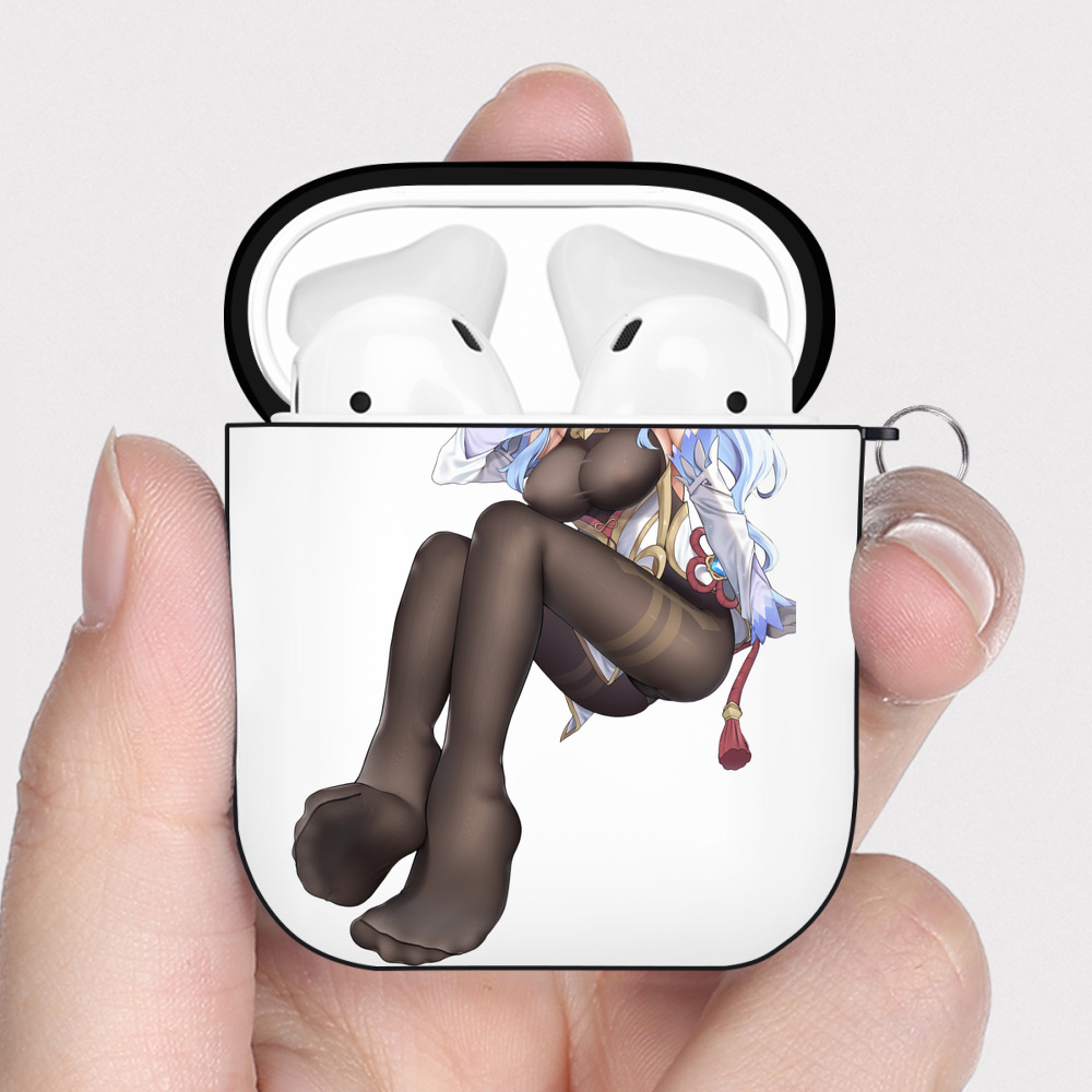 げんし神 甘雨 かんう genshin Ganyu AirPods 第2世代保護ケース ハードシェル ブラック 耐衝撃・防指紋・カラビナ付き
