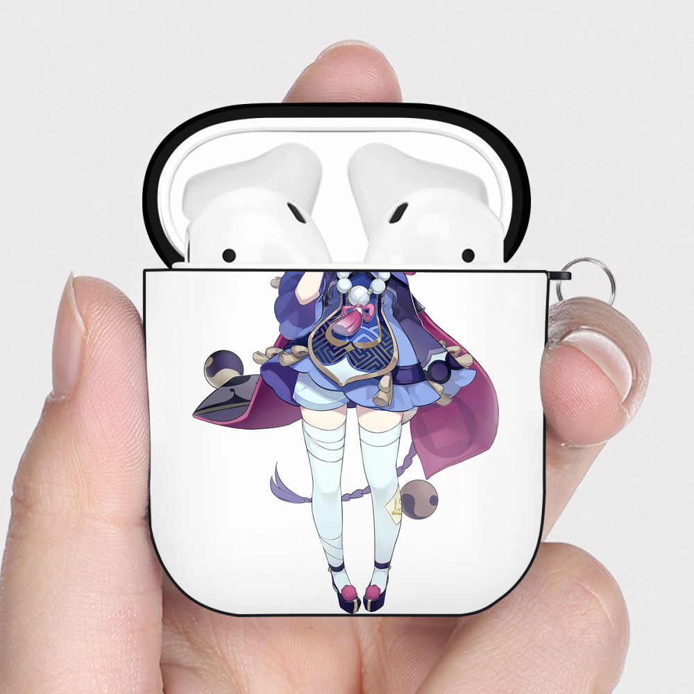 げんし神 七七 なな  genshin Nana AirPods 第2世代保護ケース ハードシェル ブラック 耐衝撃・防指紋・カラビナ付き