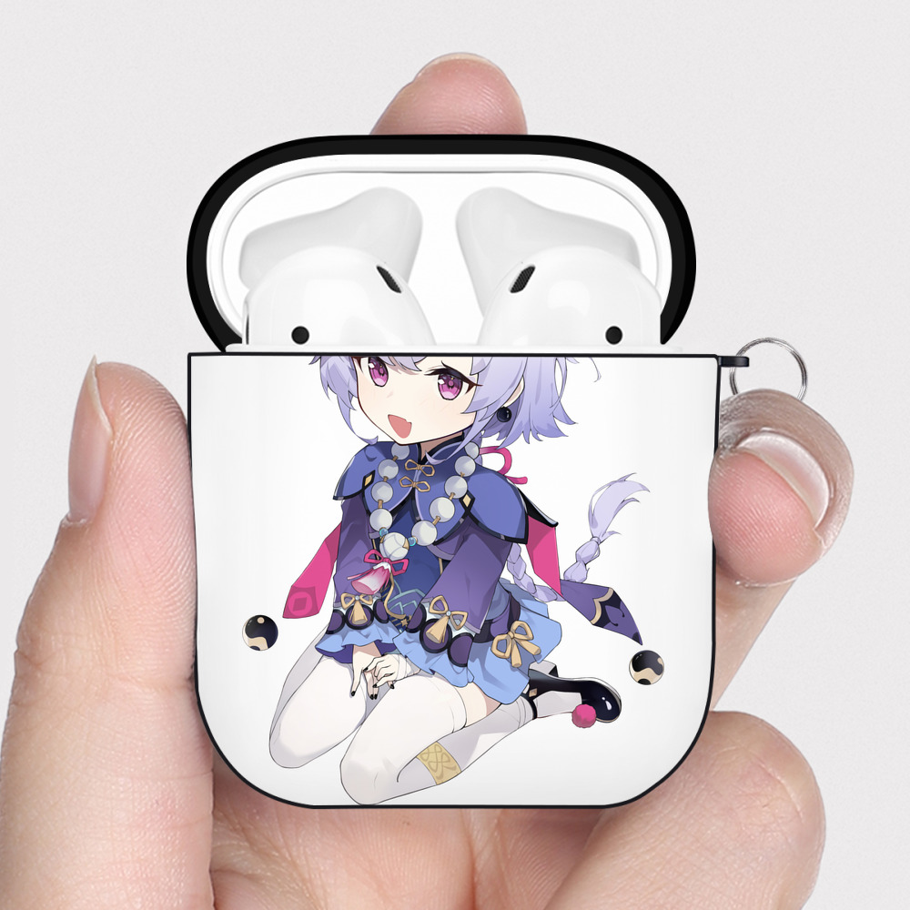 げんし神 七七 なな  genshin Nana AirPods 第2世代保護ケース ハードシェル ブラック 耐衝撃・防指紋・カラビナ付き
