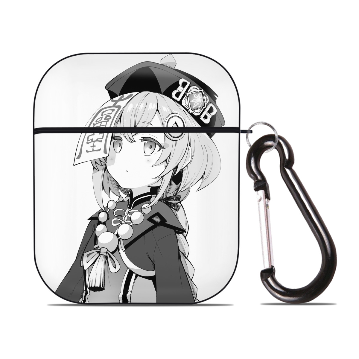 げんし神 七七 なな  genshin Nana AirPods 第2世代保護ケース ハードシェル ブラック 耐衝撃・防指紋・カラビナ付き