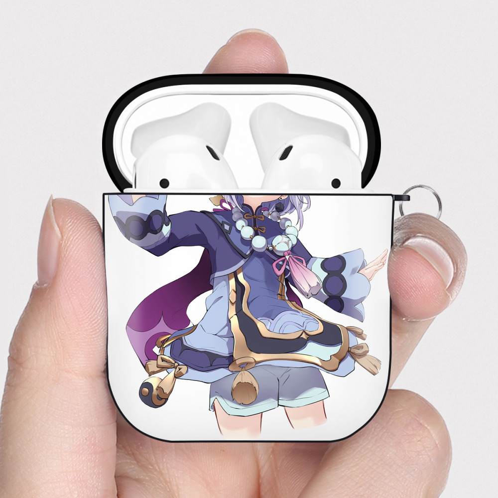 げんし神 七七 なな  genshin Nana AirPods 第2世代保護ケース ハードシェル ブラック 耐衝撃・防指紋・カラビナ付き