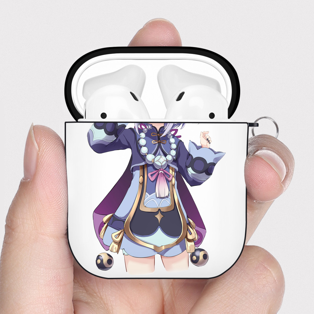 げんし神 七七 なな  genshin Nana AirPods 第2世代保護ケース ハードシェル ブラック 耐衝撃・防指紋・カラビナ付き