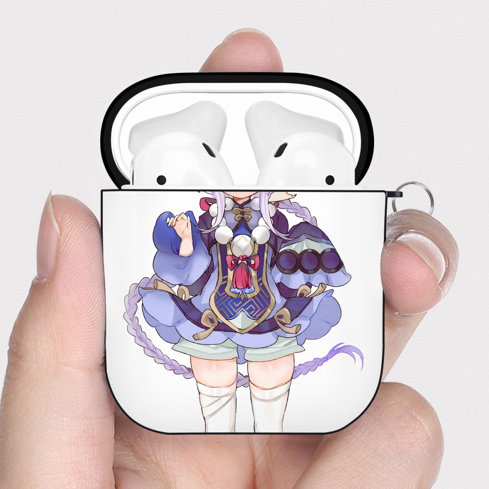 げんし神 七七 なな  genshin Nana AirPods 第2世代保護ケース ハードシェル ブラック 耐衝撃・防指紋・カラビナ付き