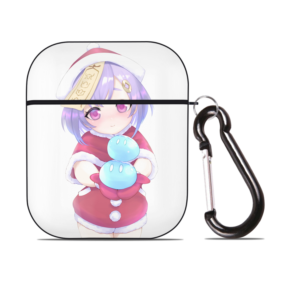 げんし神 七七 なな  genshin Nana AirPods 第2世代保護ケース ハードシェル ブラック 耐衝撃・防指紋・カラビナ付き