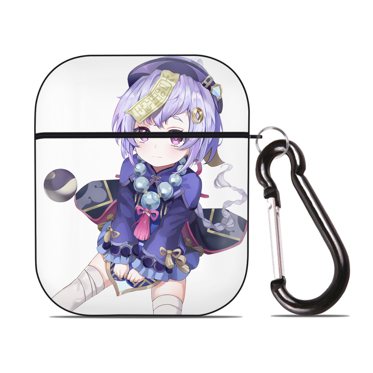 げんし神 七七 なな  genshin Nana AirPods 第2世代保護ケース ハードシェル ブラック 耐衝撃・防指紋・カラビナ付き