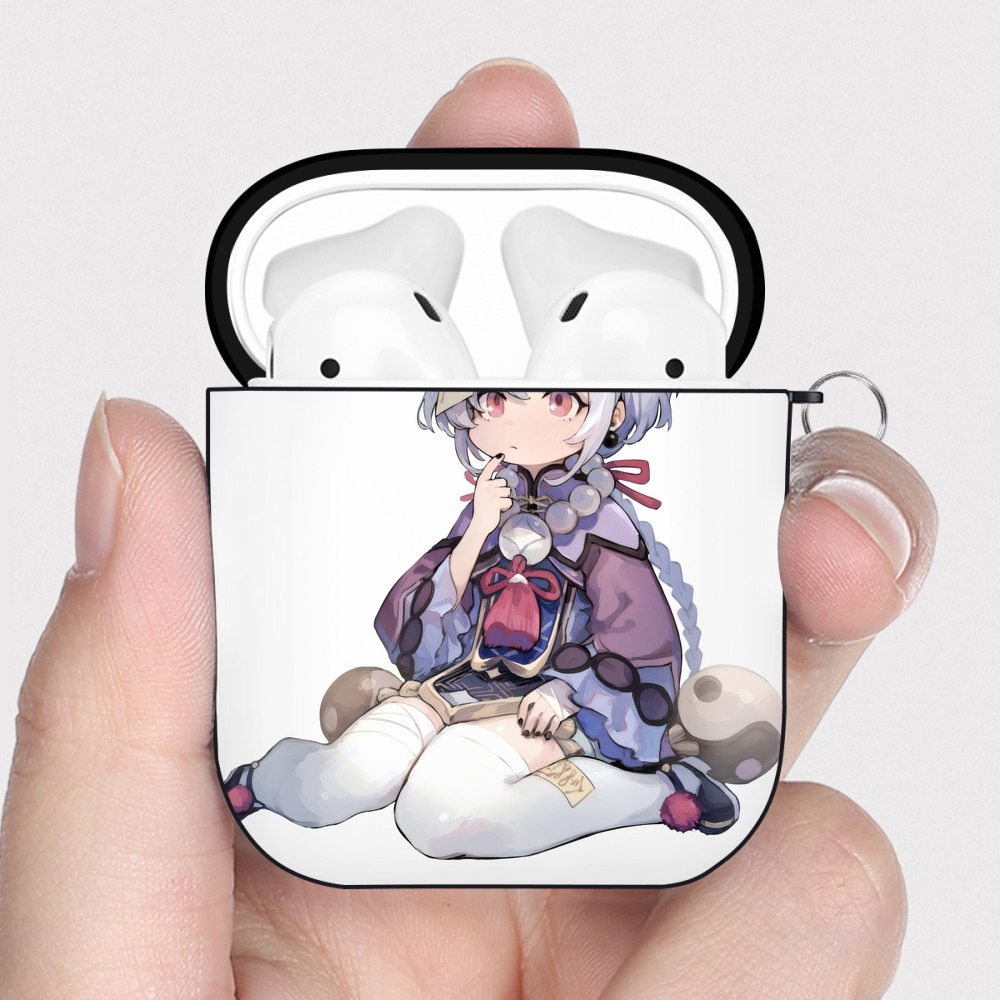 げんし神 七七 なな  genshin Nana AirPods 第2世代保護ケース ハードシェル ブラック 耐衝撃・防指紋・カラビナ付き