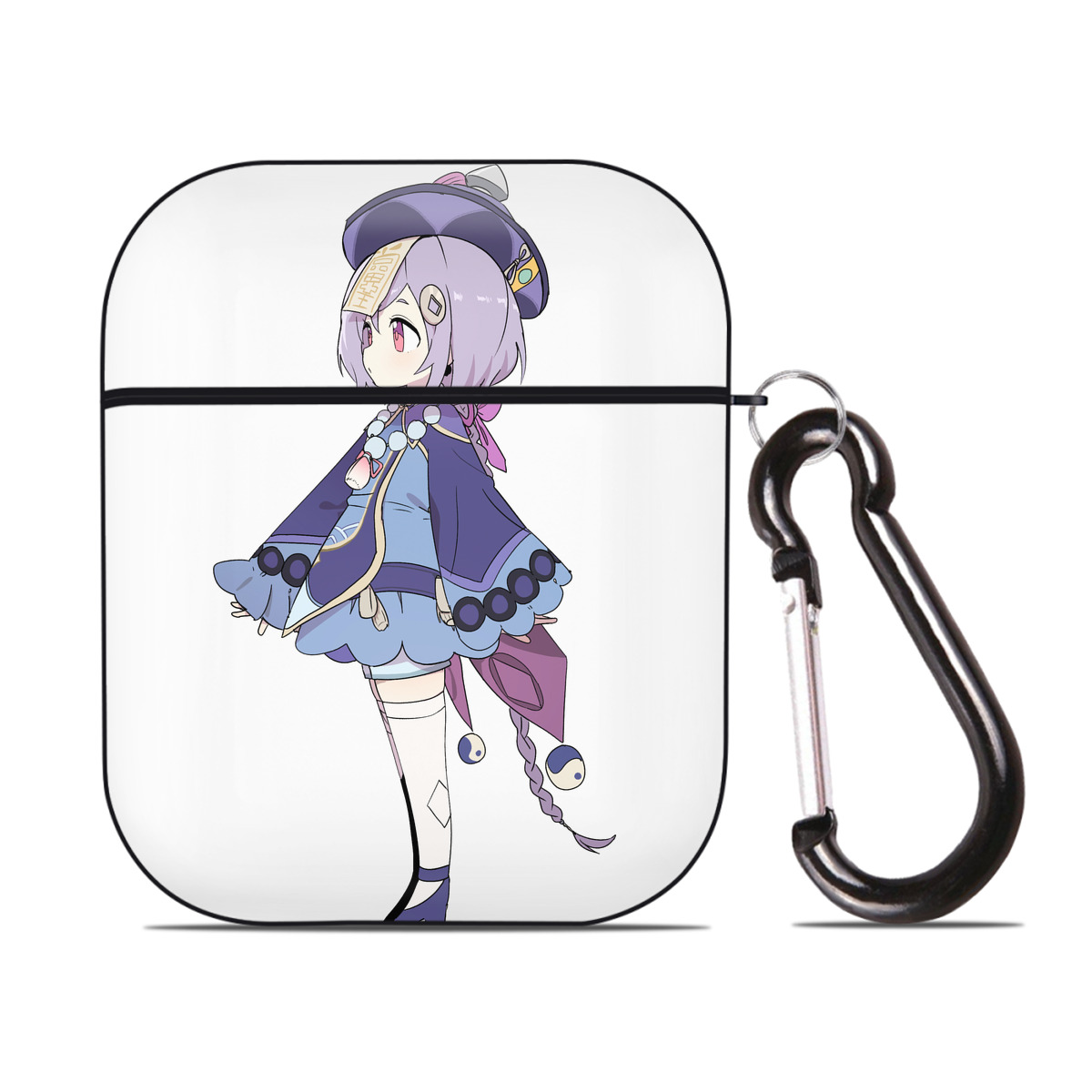 げんし神 七七 なな  genshin Nana AirPods 第2世代保護ケース ハードシェル ブラック 耐衝撃・防指紋・カラビナ付き
