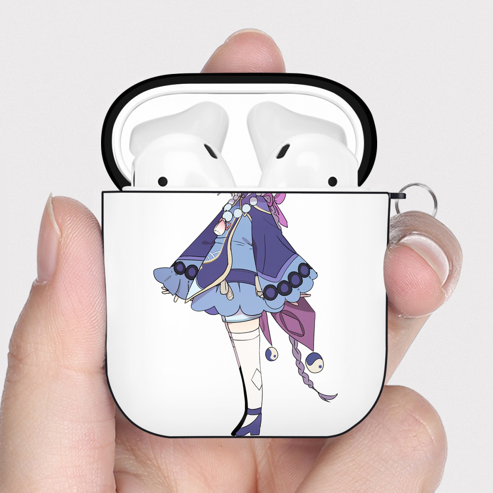 げんし神 七七 なな  genshin Nana AirPods 第2世代保護ケース ハードシェル ブラック 耐衝撃・防指紋・カラビナ付き