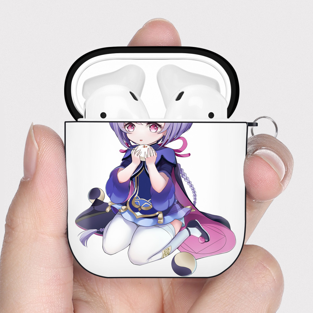 げんし神 七七 なな  genshin Nana AirPods 第2世代保護ケース ハードシェル ブラック 耐衝撃・防指紋・カラビナ付き