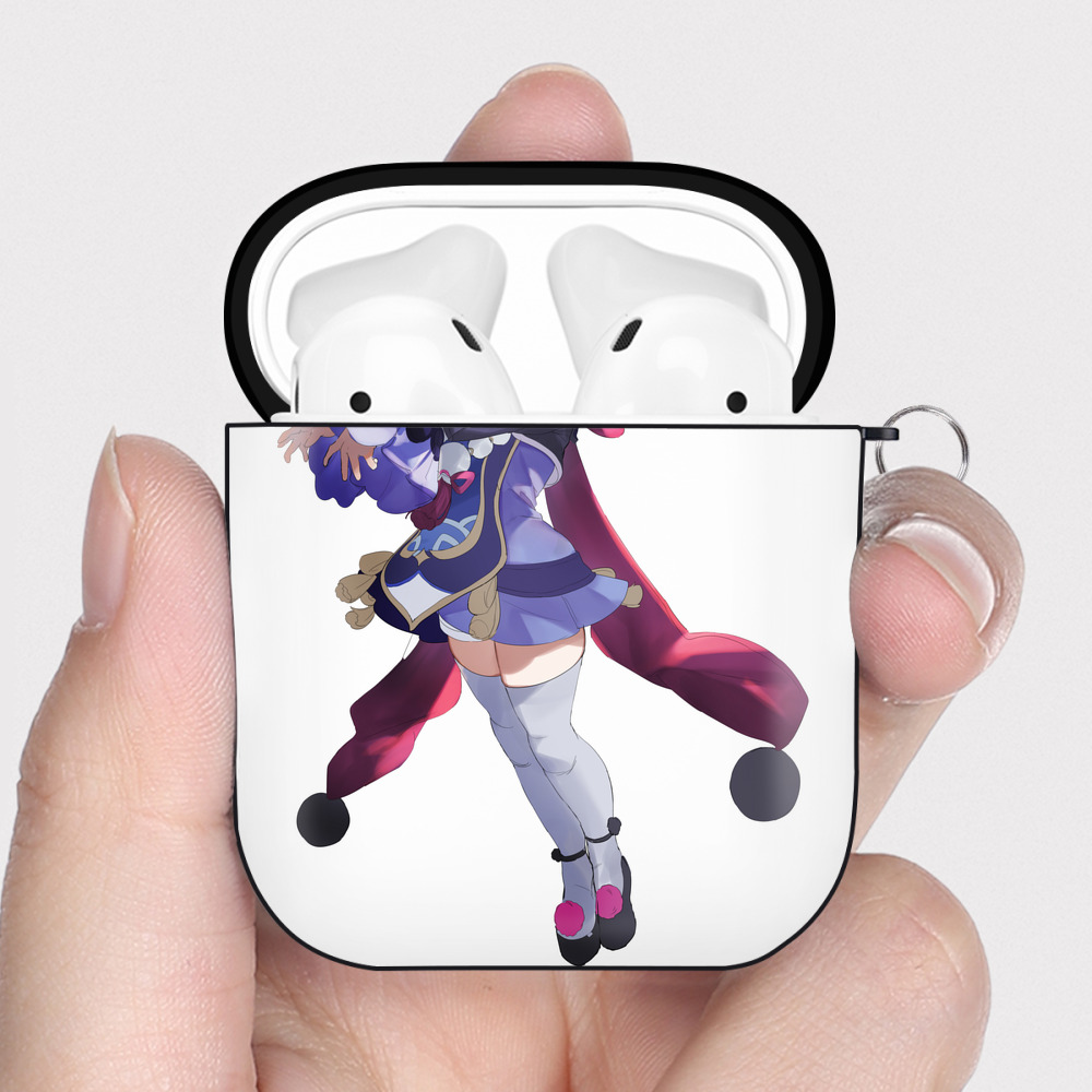 げんし神 七七 なな  genshin Nana AirPods 第2世代保護ケース ハードシェル ブラック 耐衝撃・防指紋・カラビナ付き