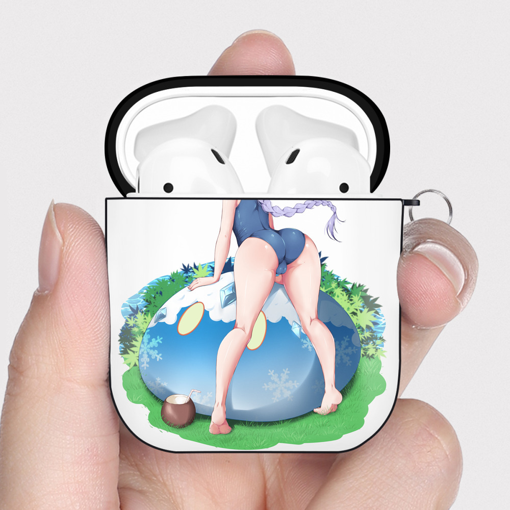 げんし神 七七 なな  genshin Nana AirPods 第2世代保護ケース ハードシェル ブラック 耐衝撃・防指紋・カラビナ付き
