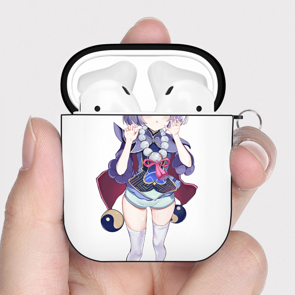 げんし神 七七 なな  genshin Nana AirPods 第2世代保護ケース ハードシェル ブラック 耐衝撃・防指紋・カラビナ付き