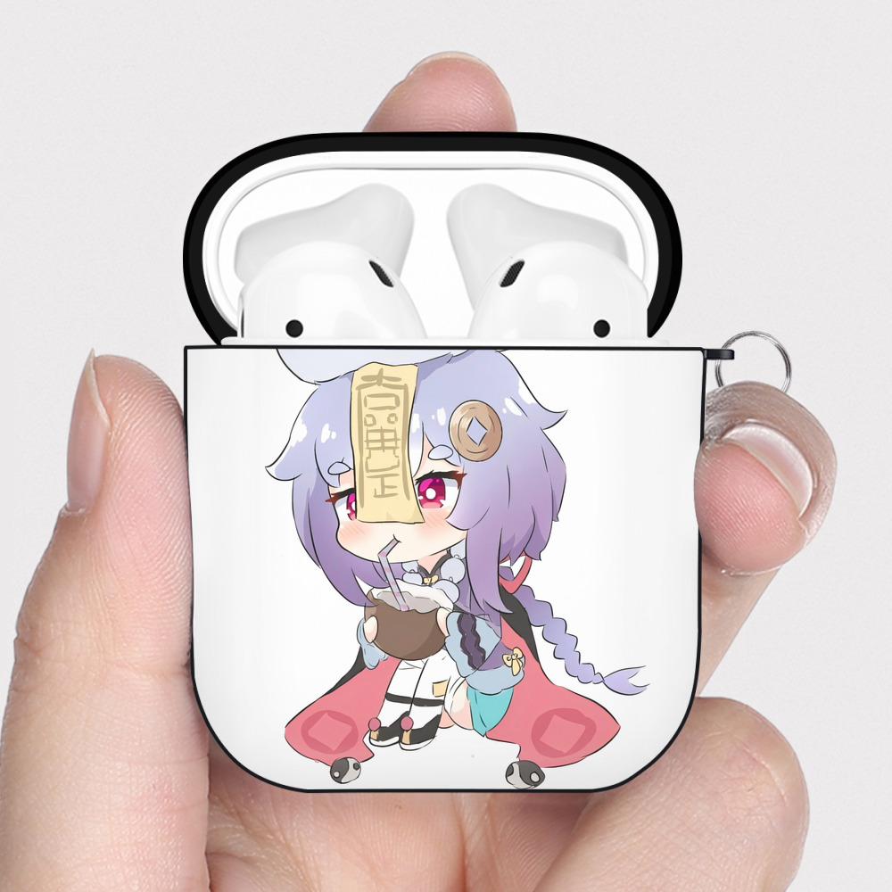 げんし神 七七 なな  genshin Nana AirPods 第2世代保護ケース ハードシェル ブラック 耐衝撃・防指紋・カラビナ付き