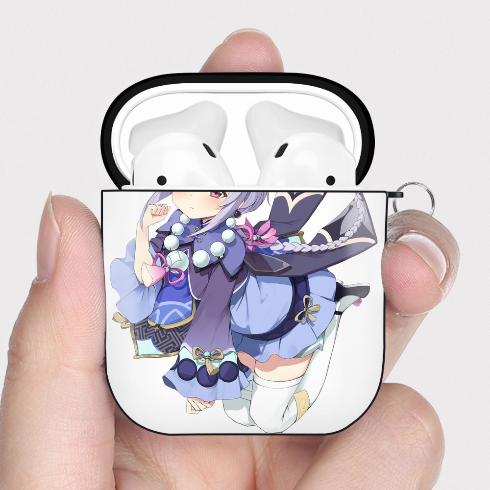 げんし神 七七 なな  genshin Nana AirPods 第2世代保護ケース ハードシェル ブラック 耐衝撃・防指紋・カラビナ付き